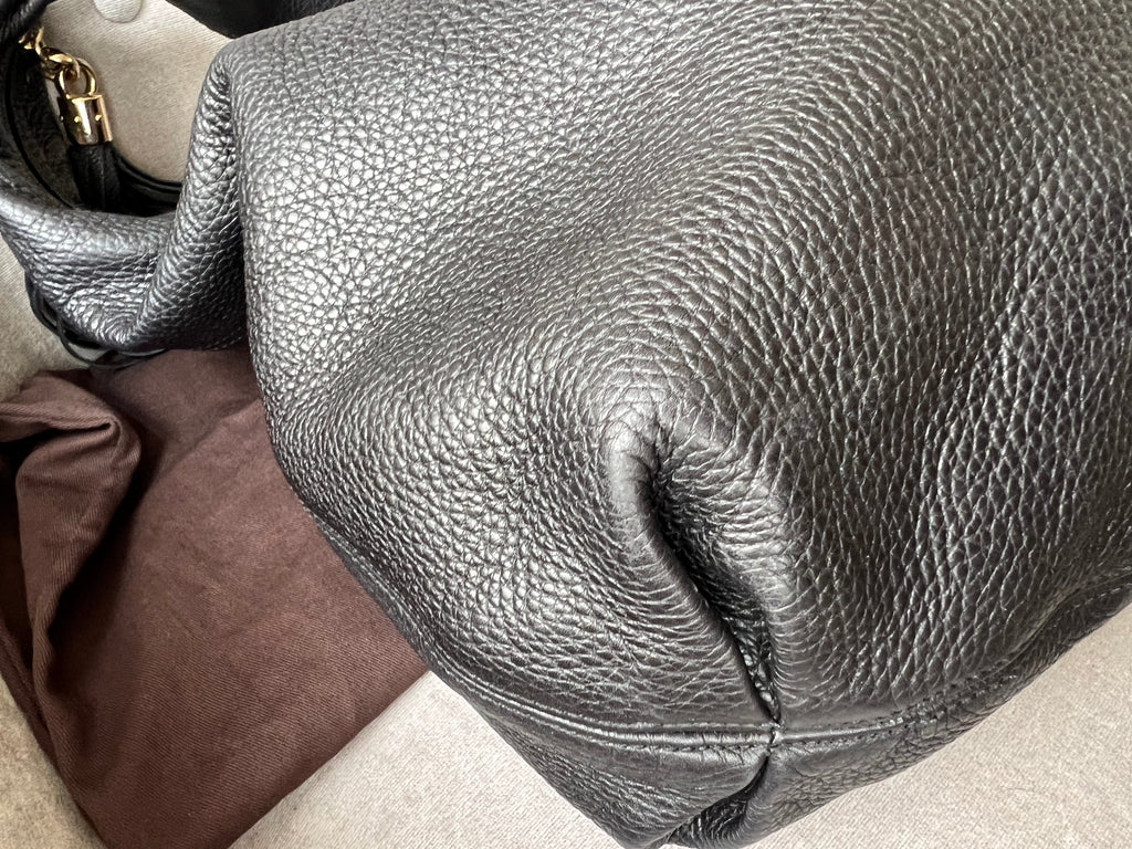 Gucci Soho Large Hobo in Black Pebbled Calfskin