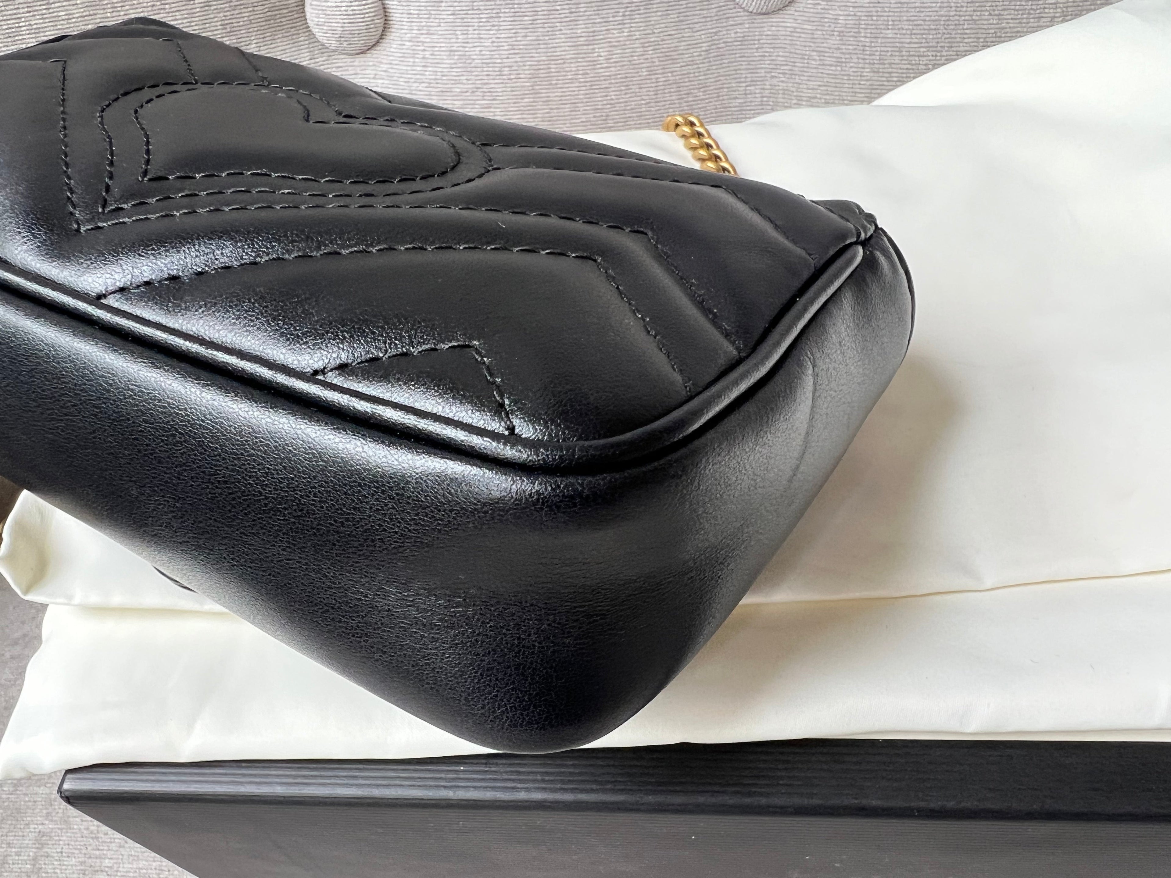 Gucci GG Black Marmont Super Mini Shoulder Bag