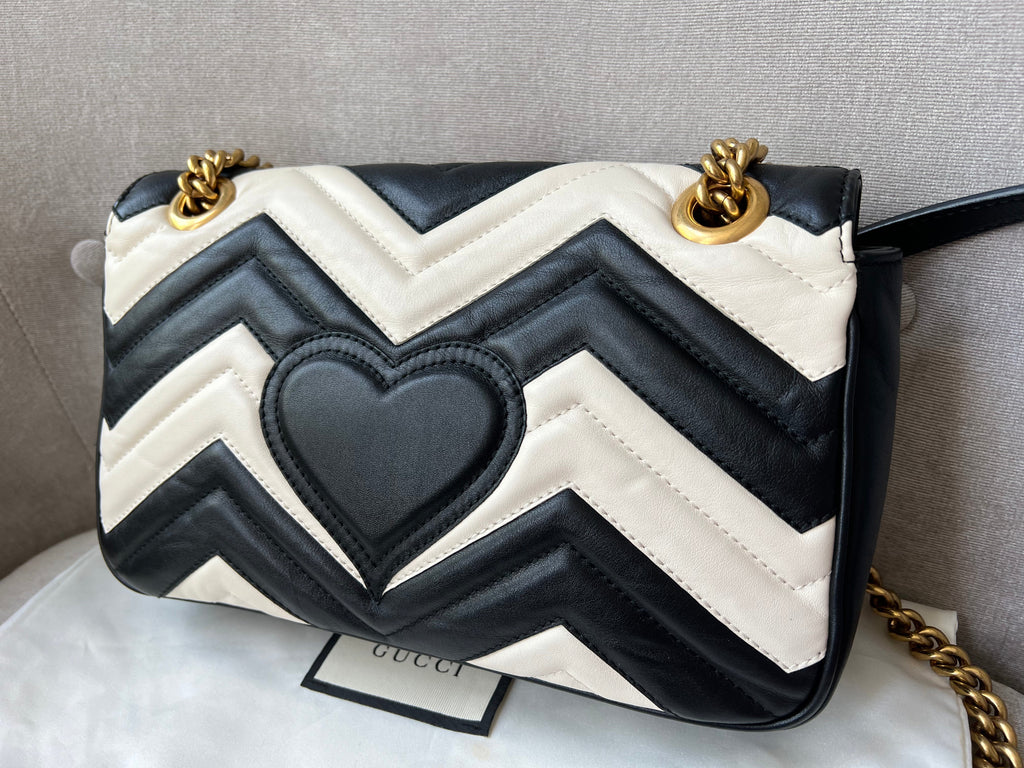 Gucci GG Black and White Marmont Small Shoulder Bag (RRP £1800)