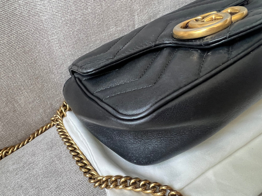 Gucci GG Black Marmont Super Mini Shoulder Bag