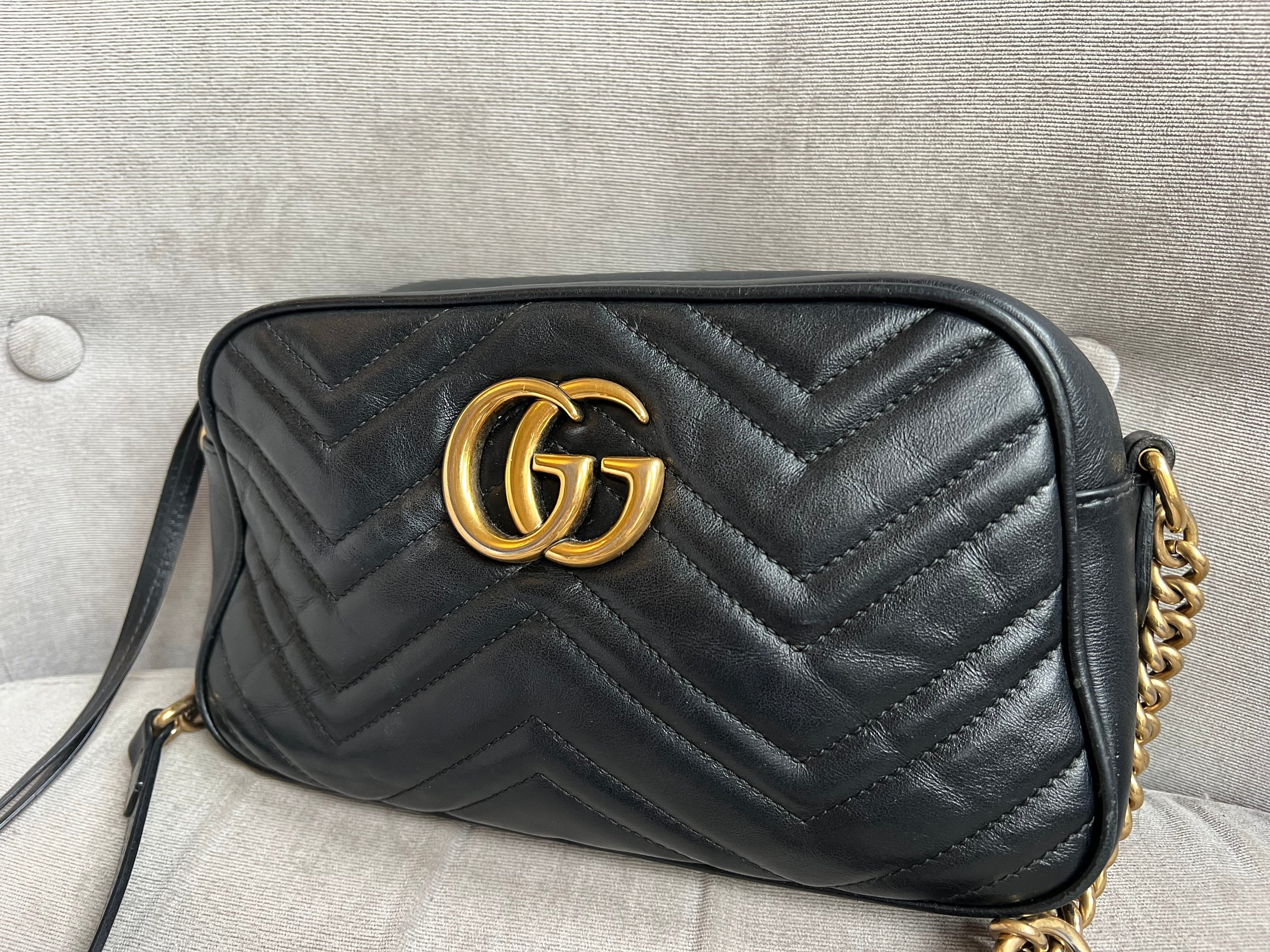 Gucci GG Black Marmont Small Shoulder Bag
