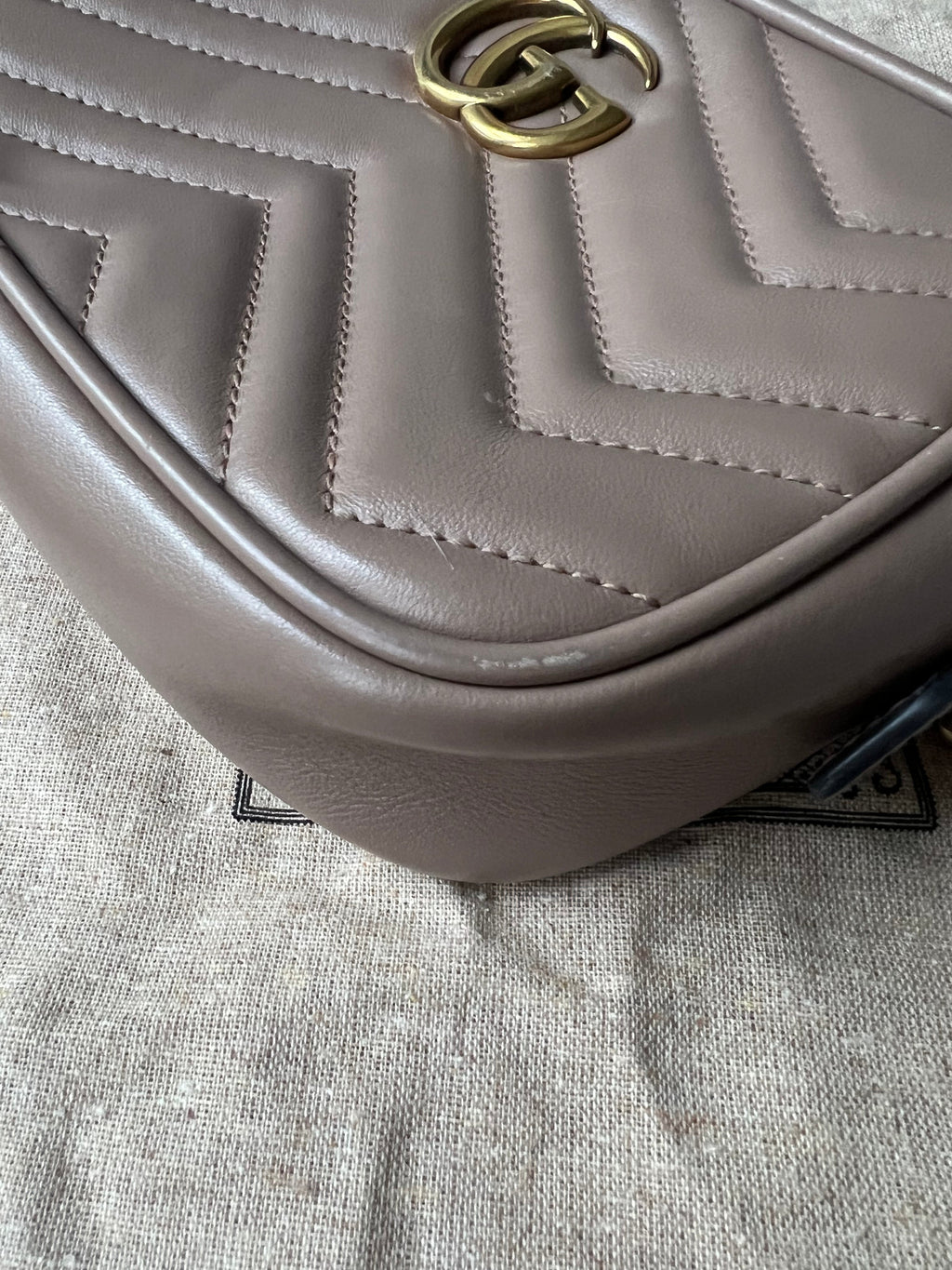 Gucci GG Dusty Pink Marmont Mini Shoulder Bag (RRP £1,160)