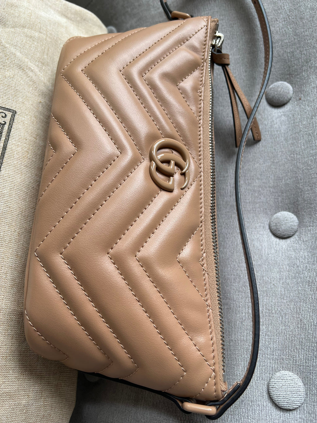 Gucci GG Rose Beige Marmont Shoulder Bag