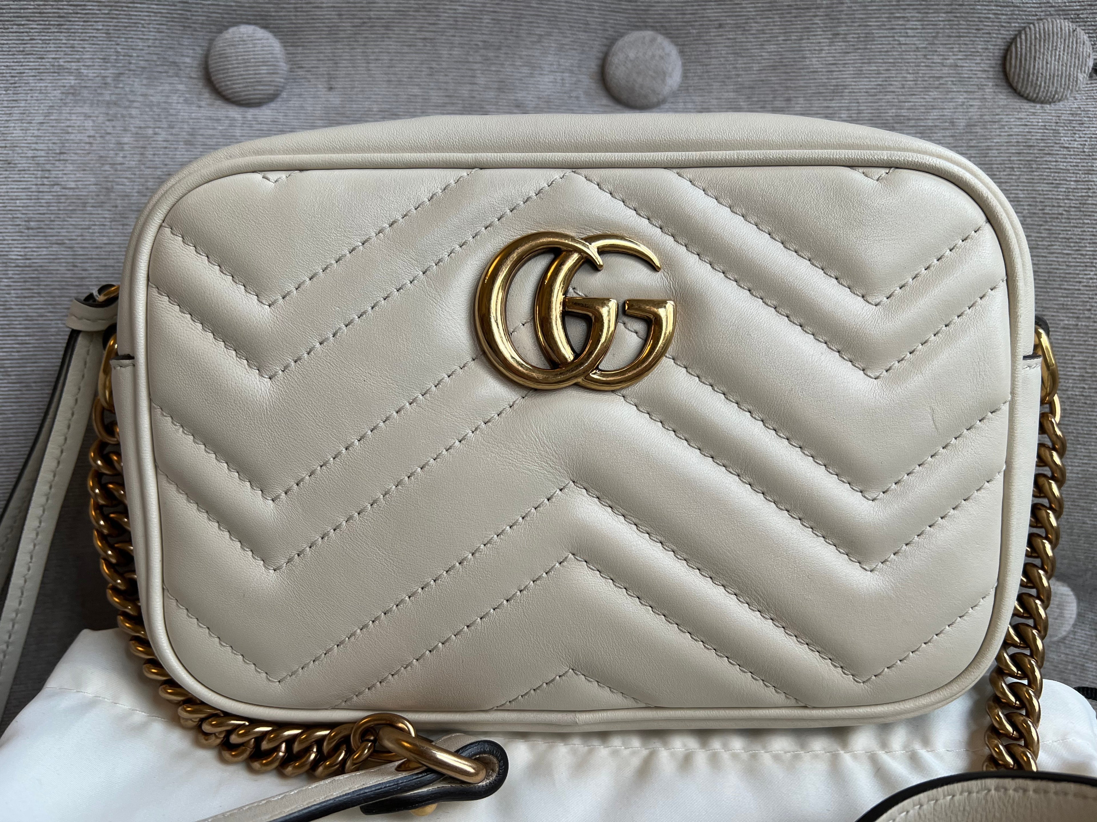 Gucci GG White Marmont Mini Shoulder Bag (RRP £1,160)