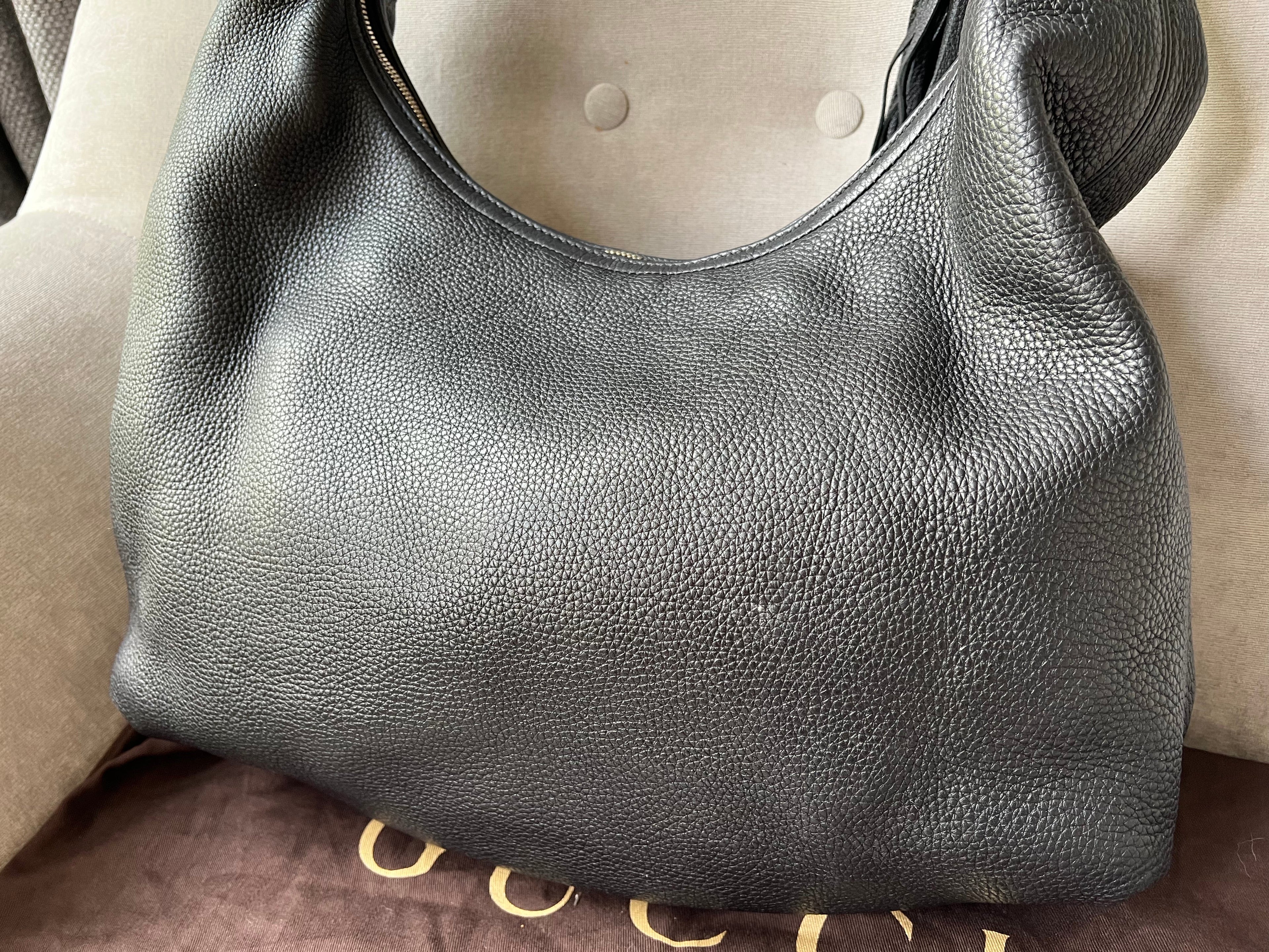 Gucci Soho Large Hobo in Black Pebbled Calfskin