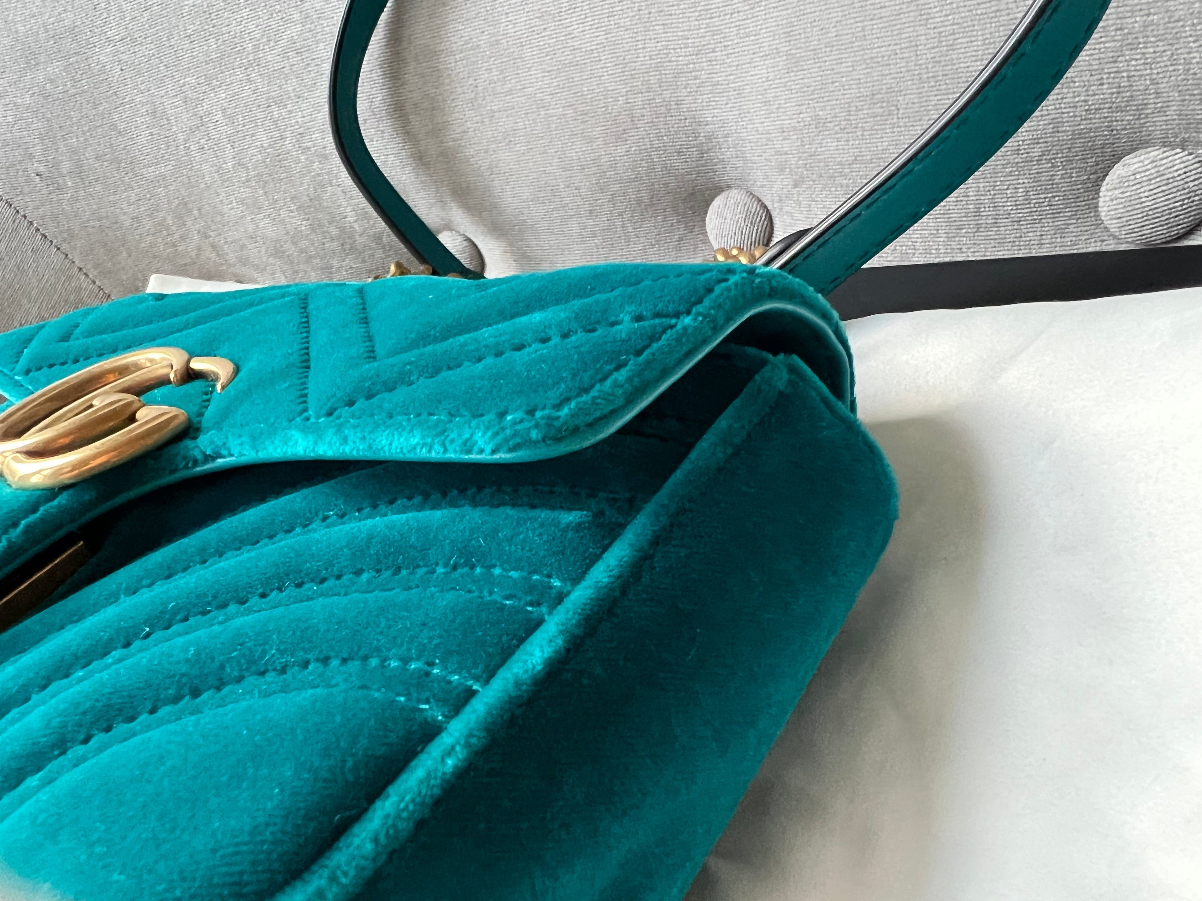 Gucci GG Mini Velvet Marmont Mini Shoulder Bag