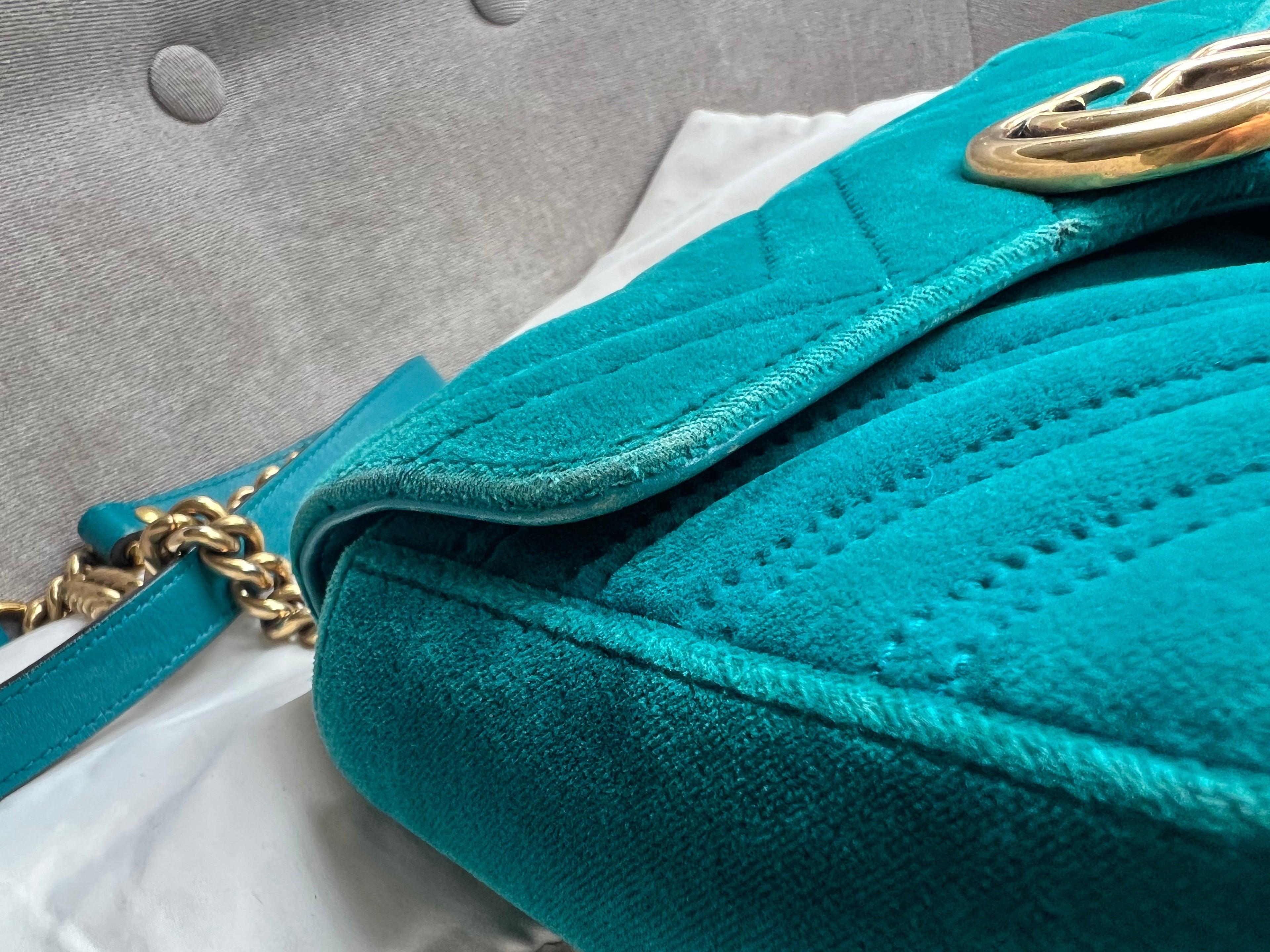 Gucci GG Mini Velvet Marmont Mini Shoulder Bag