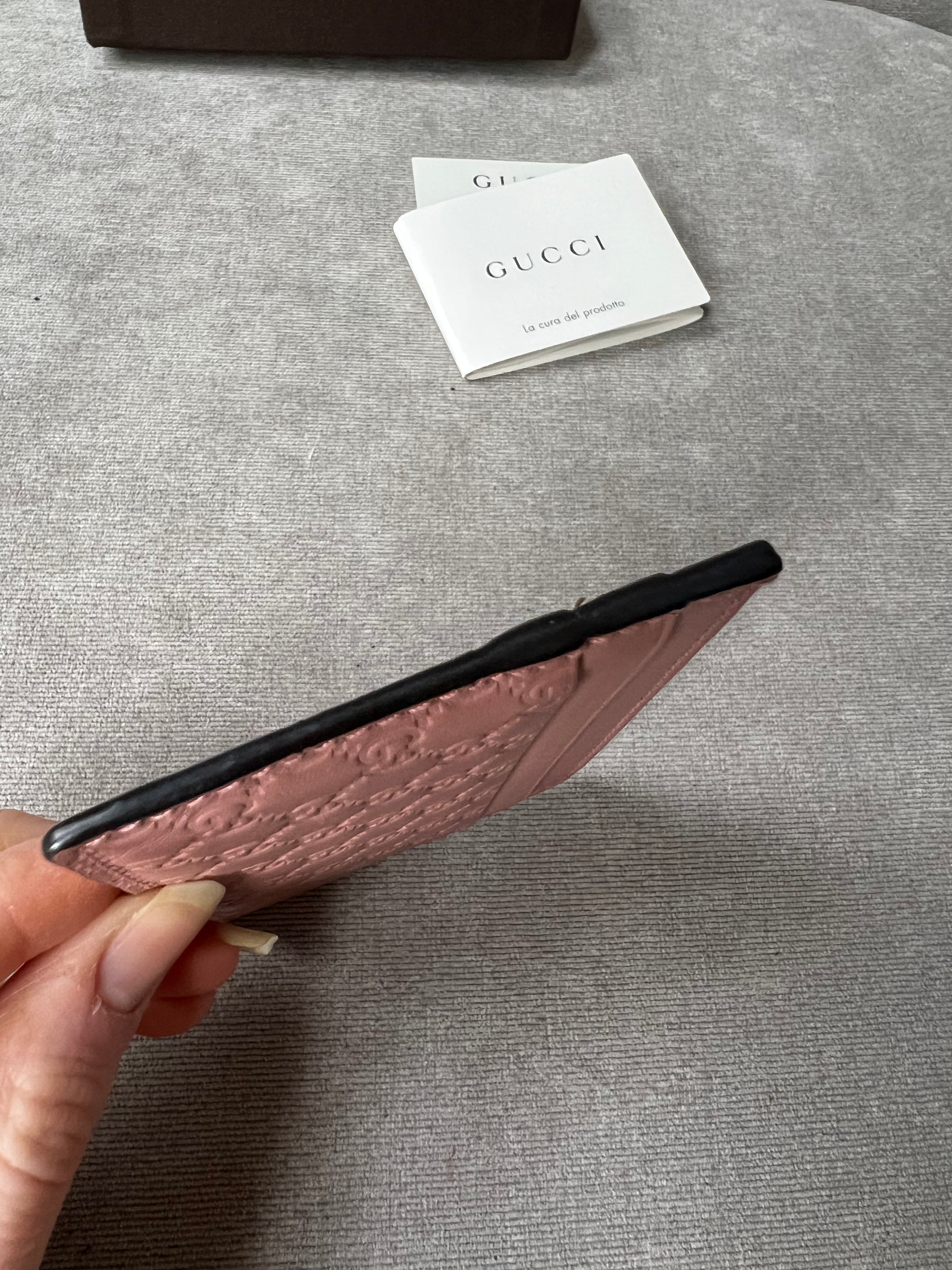 Gucci Pale Pink Guccissima Card Holder (RRP £225)