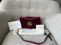 Gucci GG Fuschia Velvet tMarmont Small Shoulder Bag (RRP £1490)
