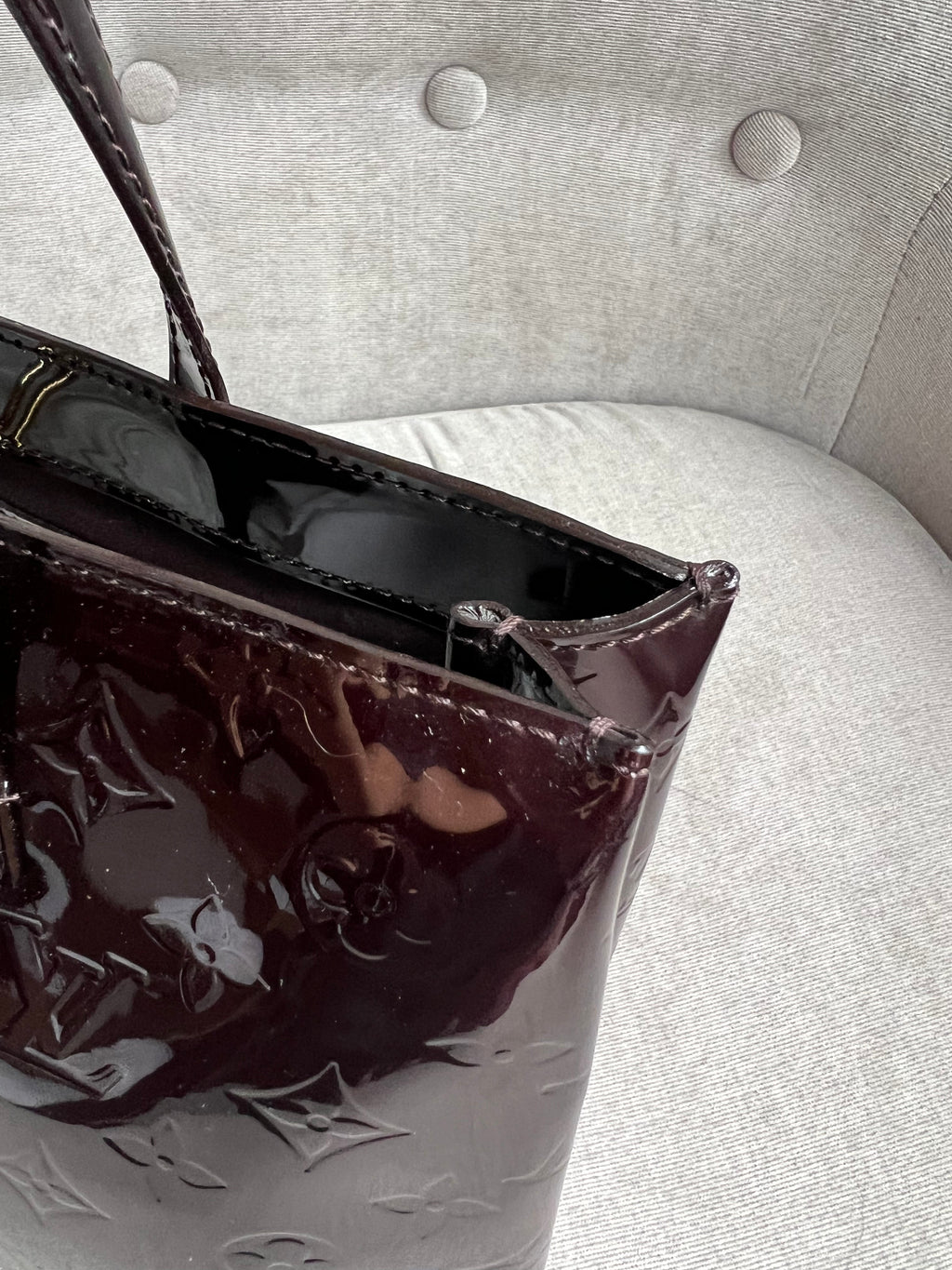 Louis Vuitton Wilshire Amarante Vernis Patent Leather