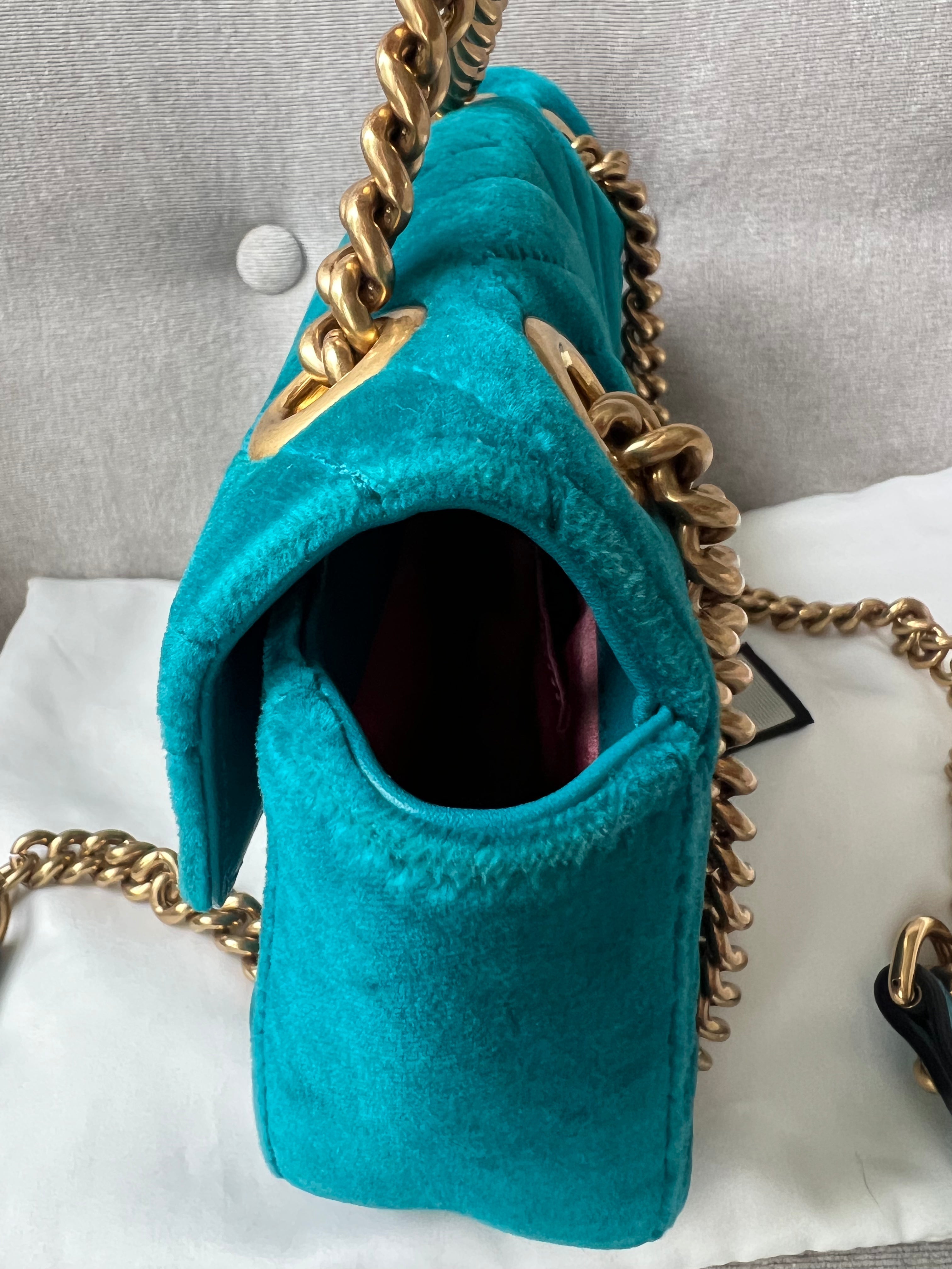 Gucci GG Mini Velvet Marmont Mini Shoulder Bag