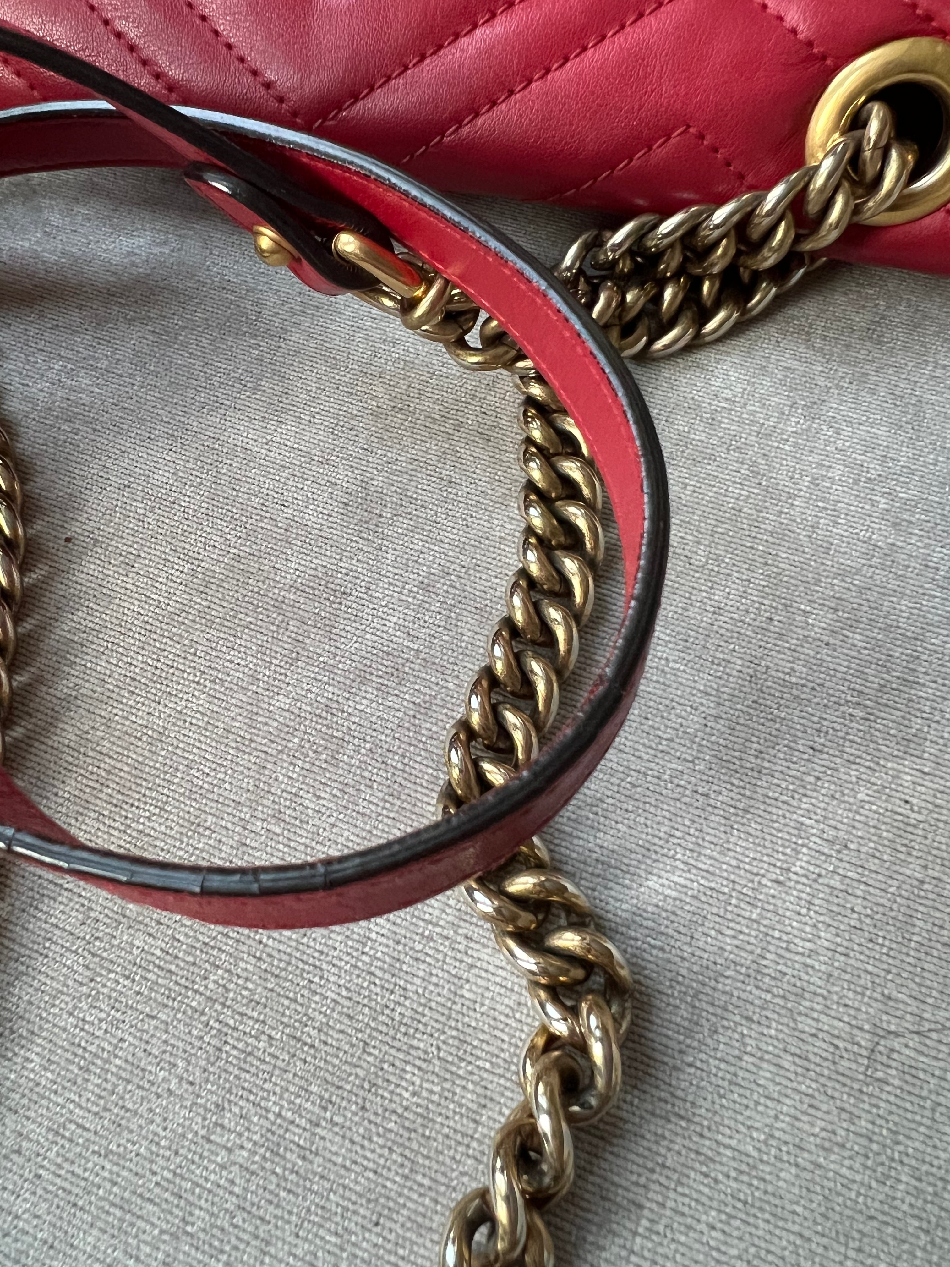 Gucci GG Hibiscus Red Marmont Small Shoulder Bag