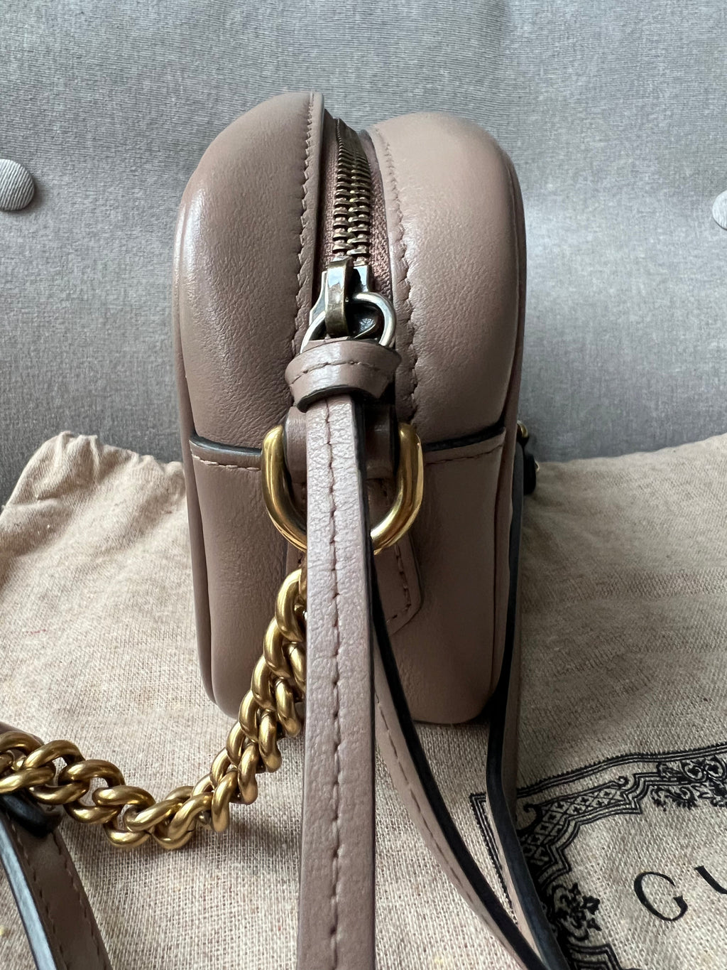 Gucci GG Dusty Pink Marmont Mini Shoulder Bag (RRP £1,160)