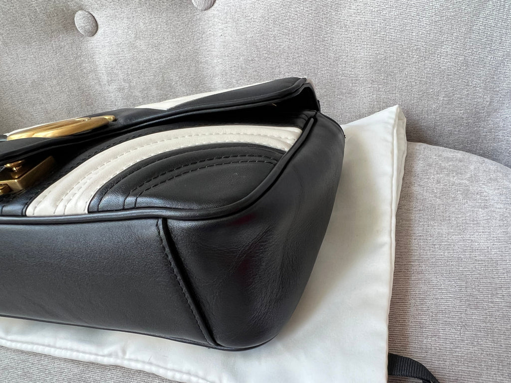 Gucci GG Black and White Marmont Small Shoulder Bag (RRP £1800)