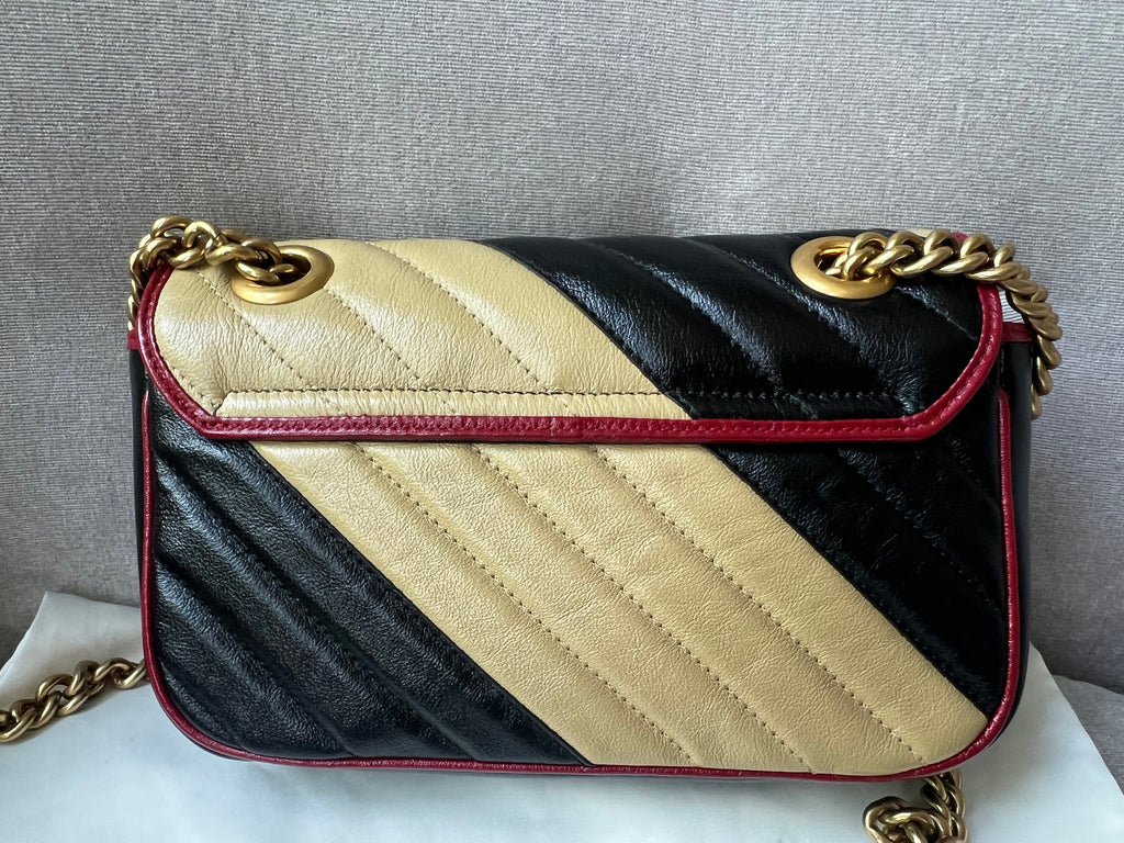 Gucci GG Tricolour Marmont Mini Shoulder Bag