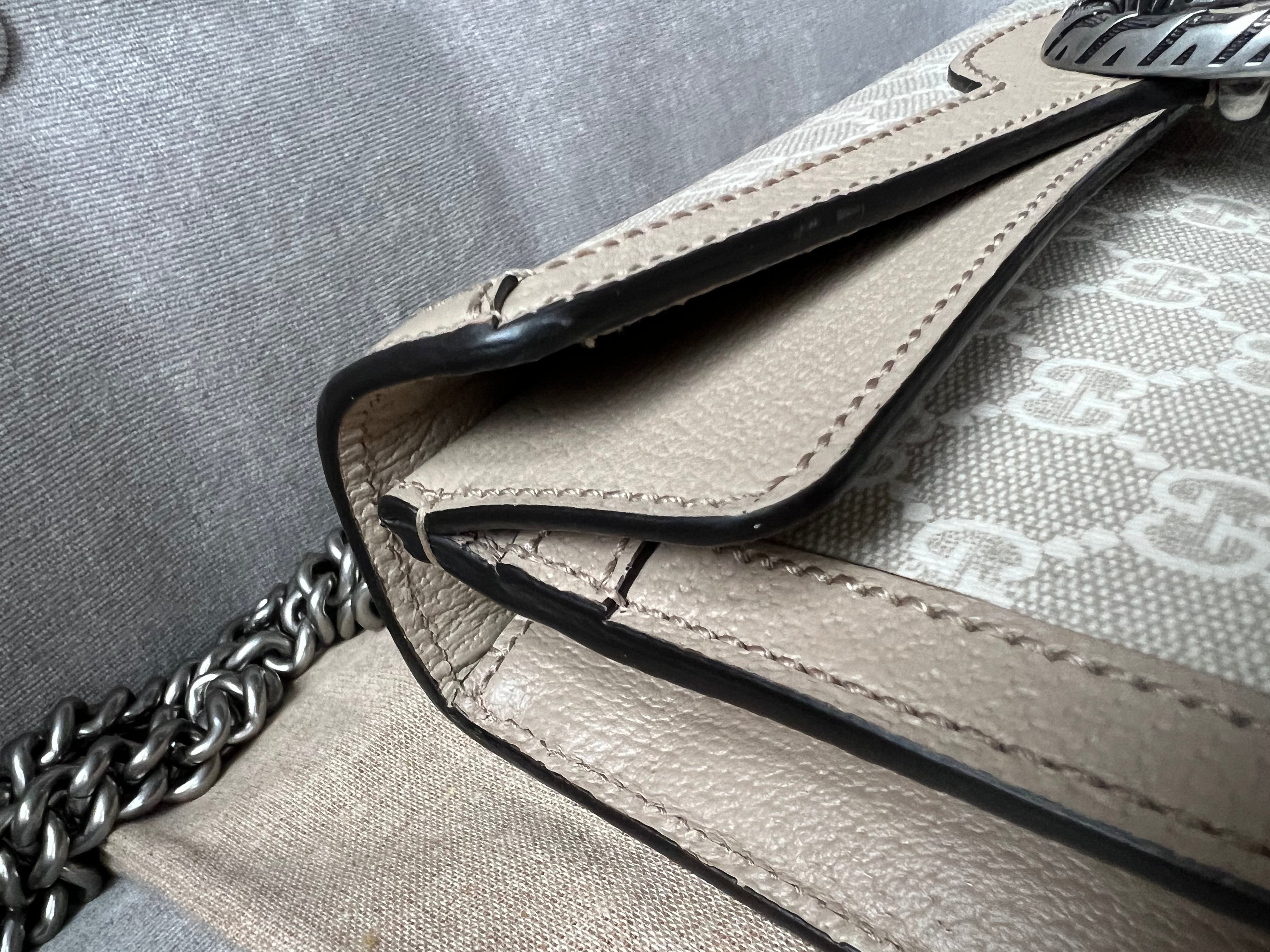 Gucci Dionysus GG Small Shoulder Bag in White and Beige Canvas (RRP £2,130)
