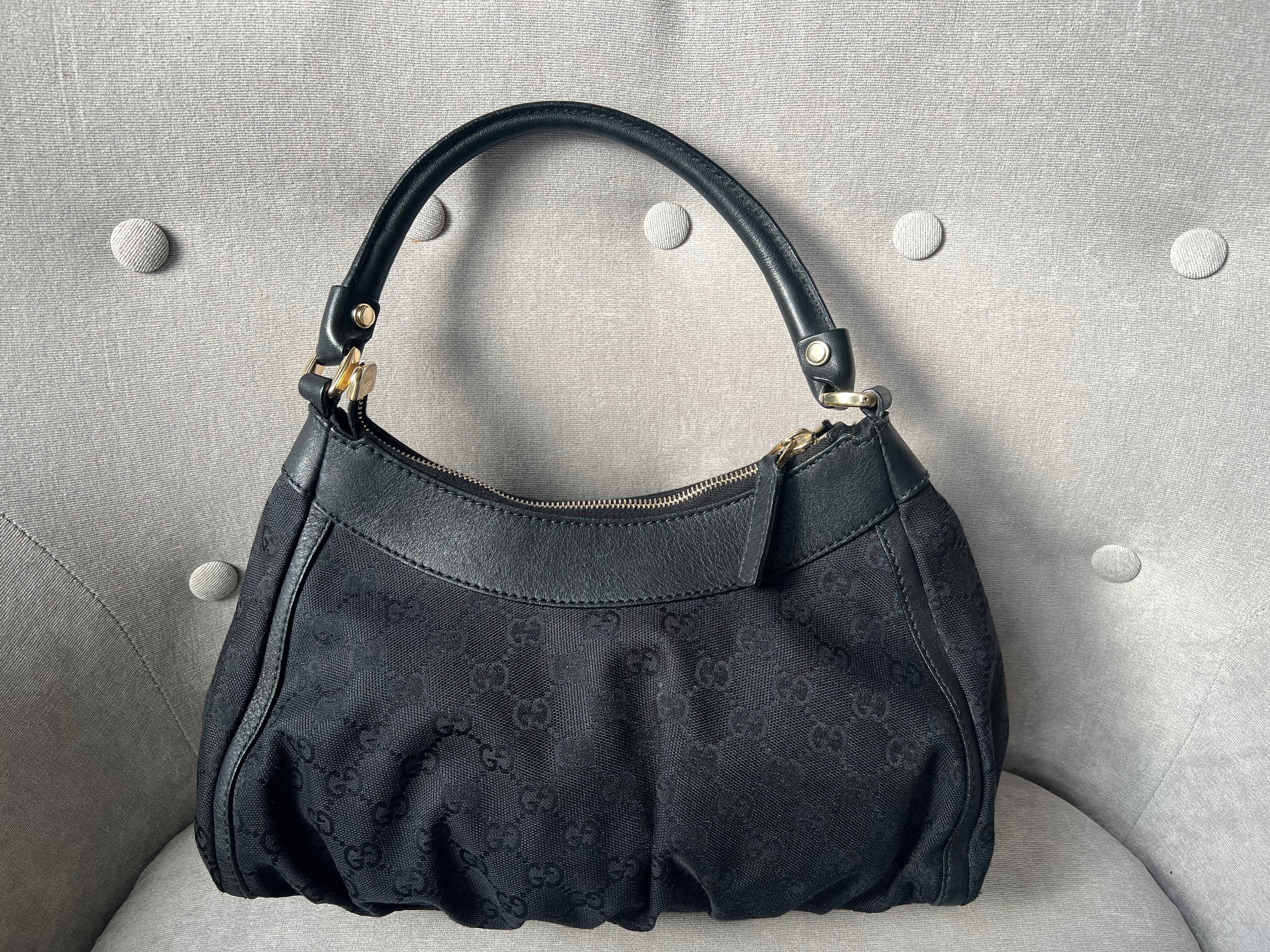 Gucci GG Canvas Small Black Abbey D Ring Hobo