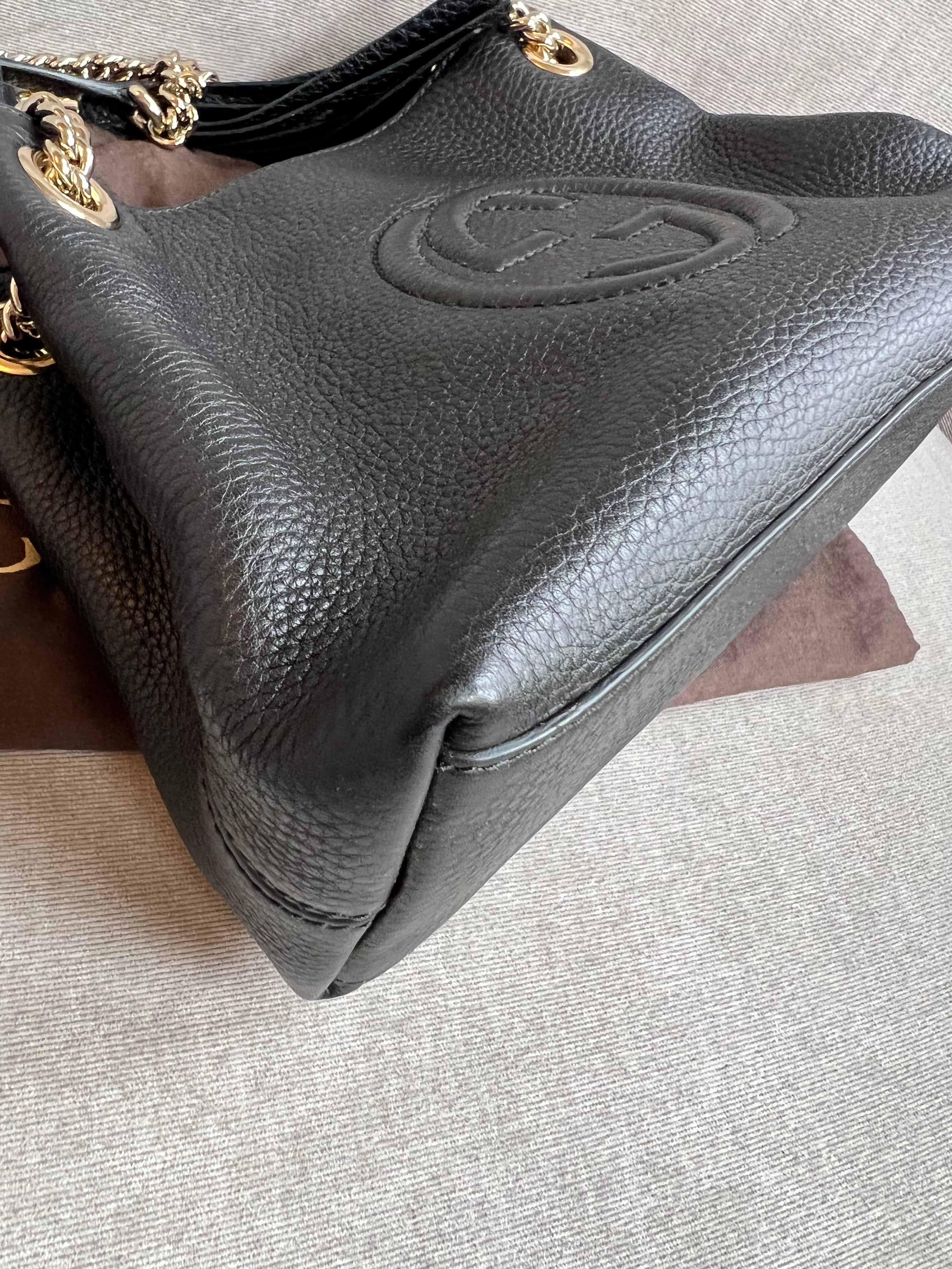 Gucci Black Mini Soho Chain Tote