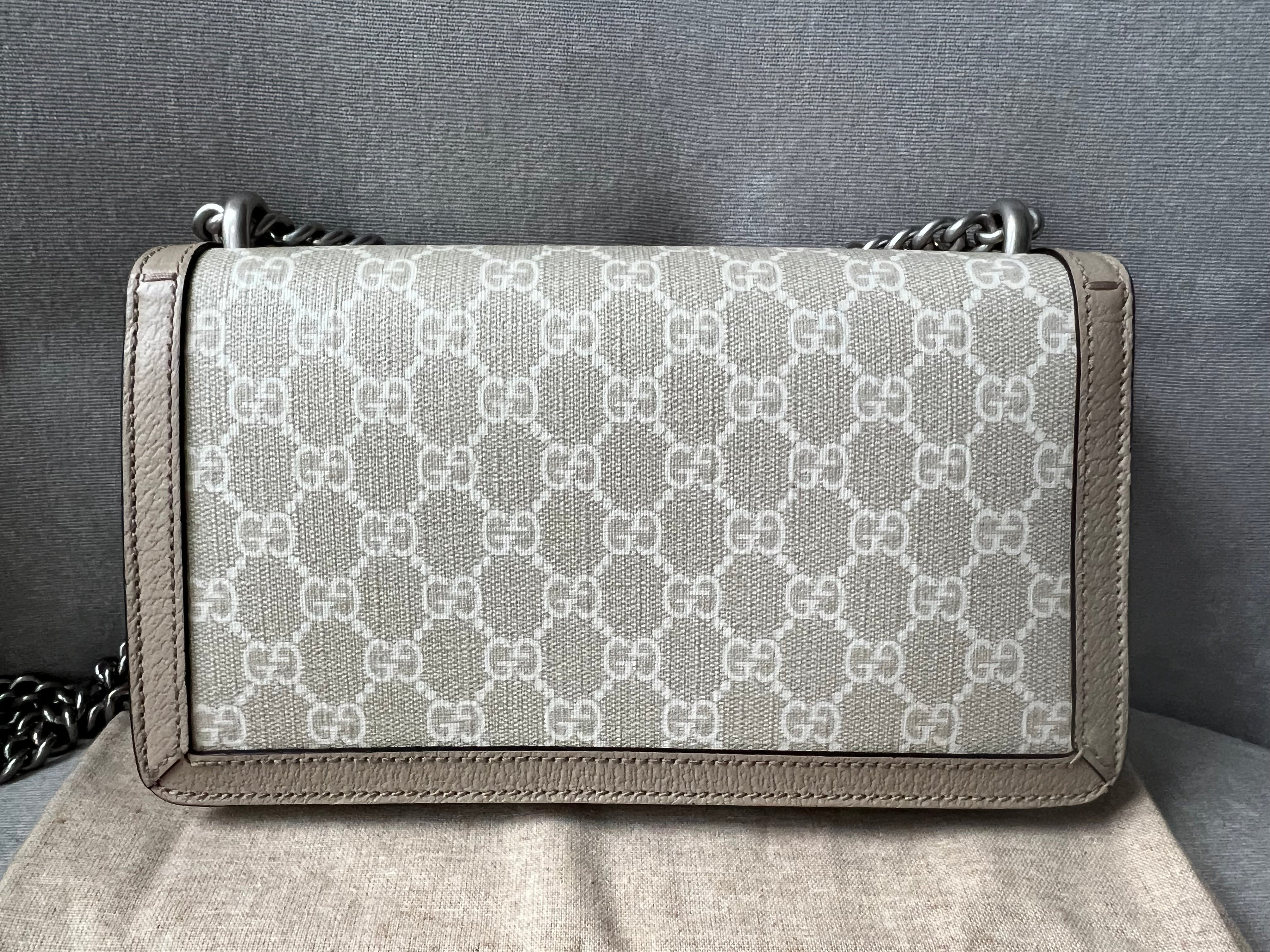Gucci Dionysus GG Small Shoulder Bag in White and Beige Canvas (RRP £2,130)