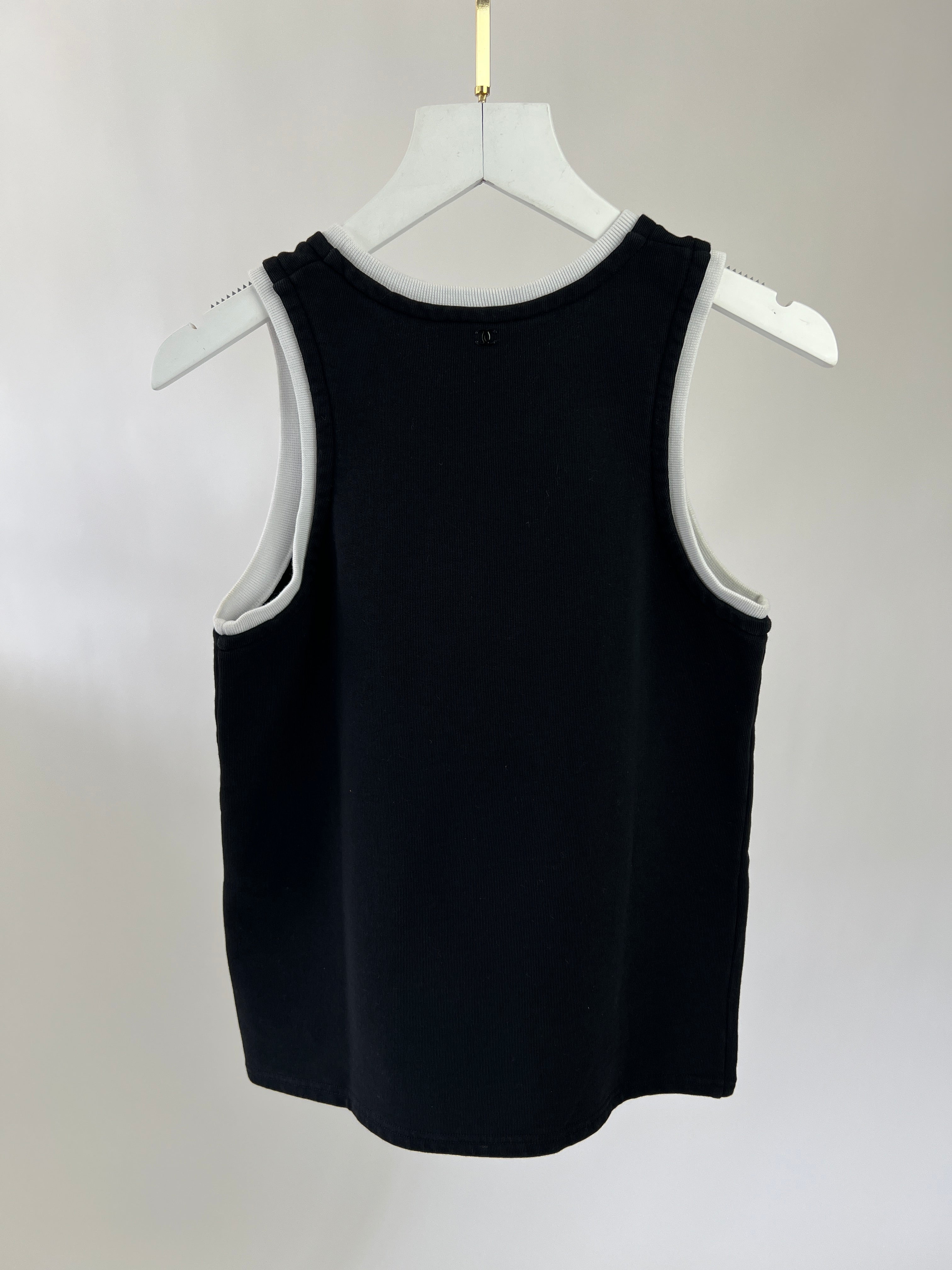 Chanel 21S Black and Pink No5 Tank Top Size FR 34 (UK 6)