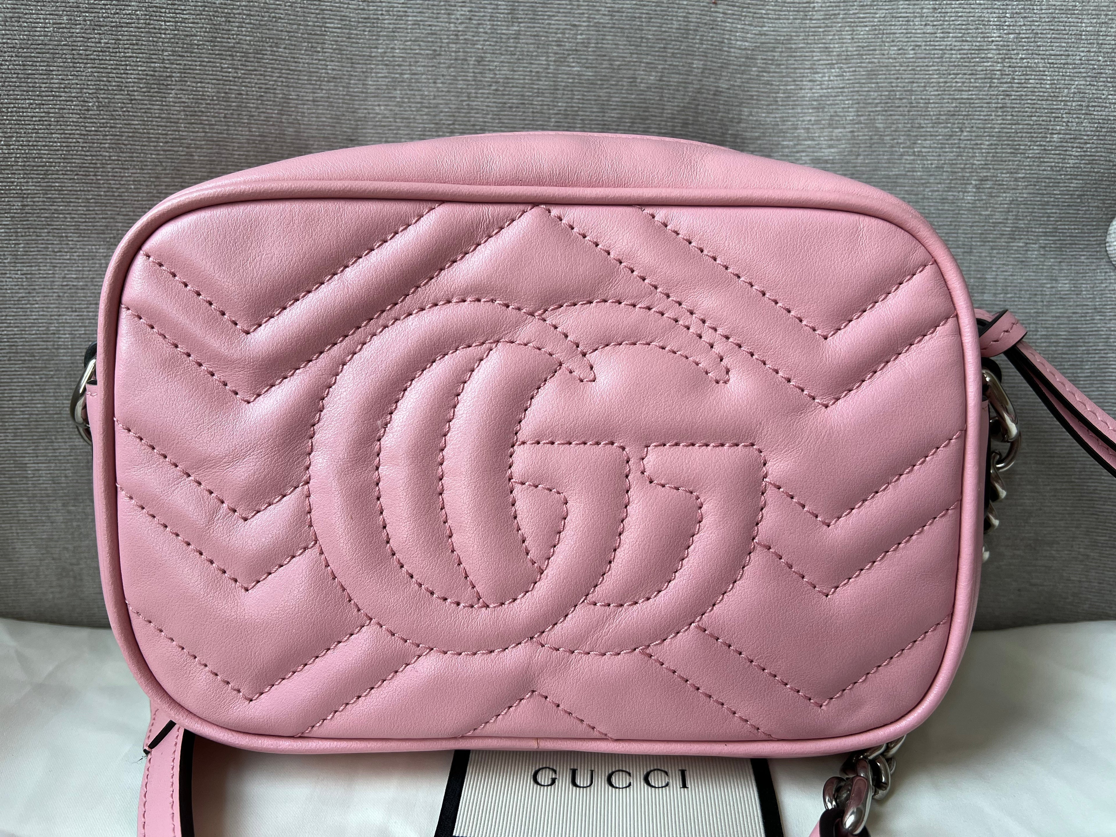 Gucci GG Pale Pink Marmont Mini Shoulder Bag (RRP £1,160)