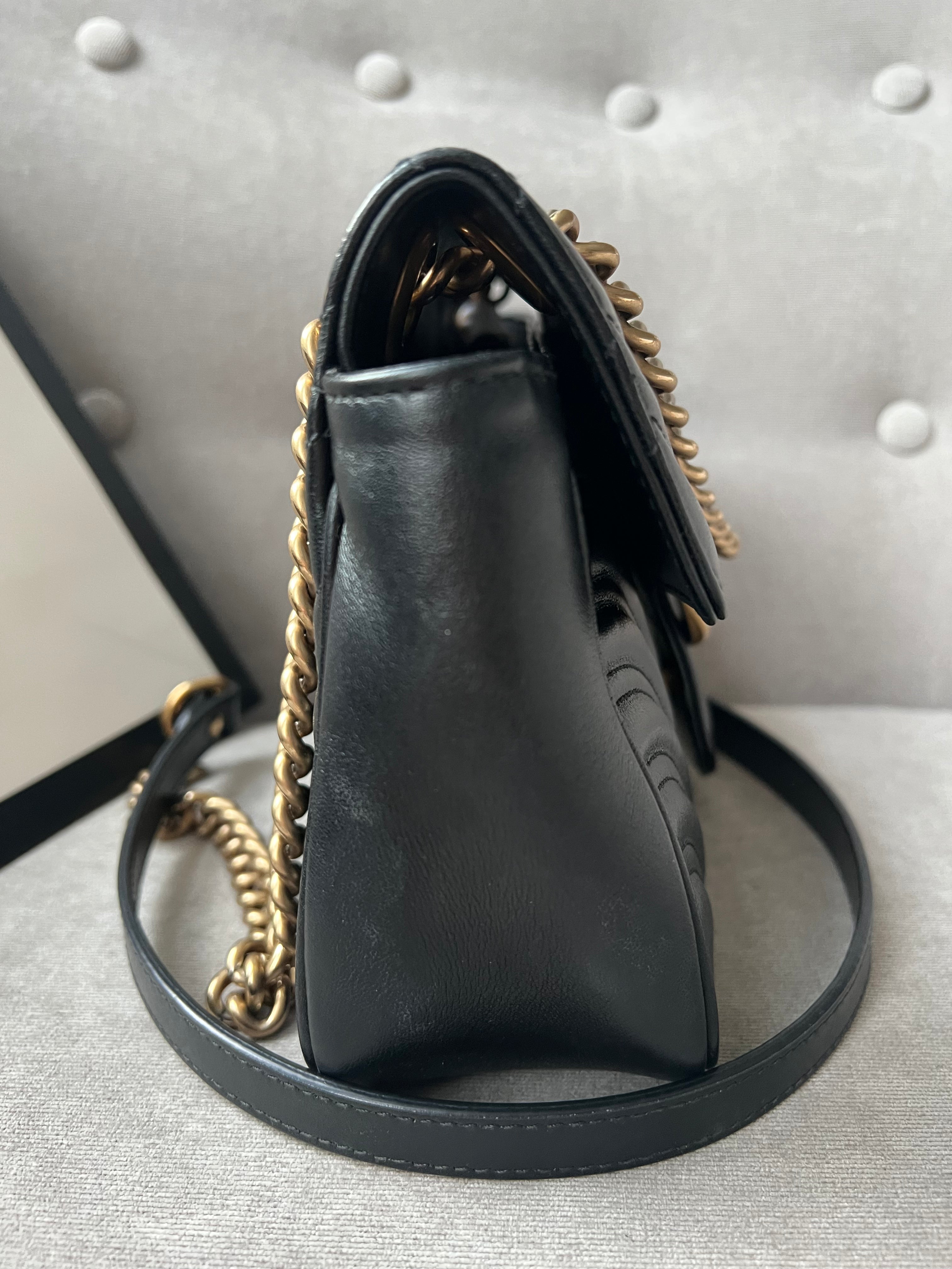 Gucci GG Black Marmont Small Shoulder Bag