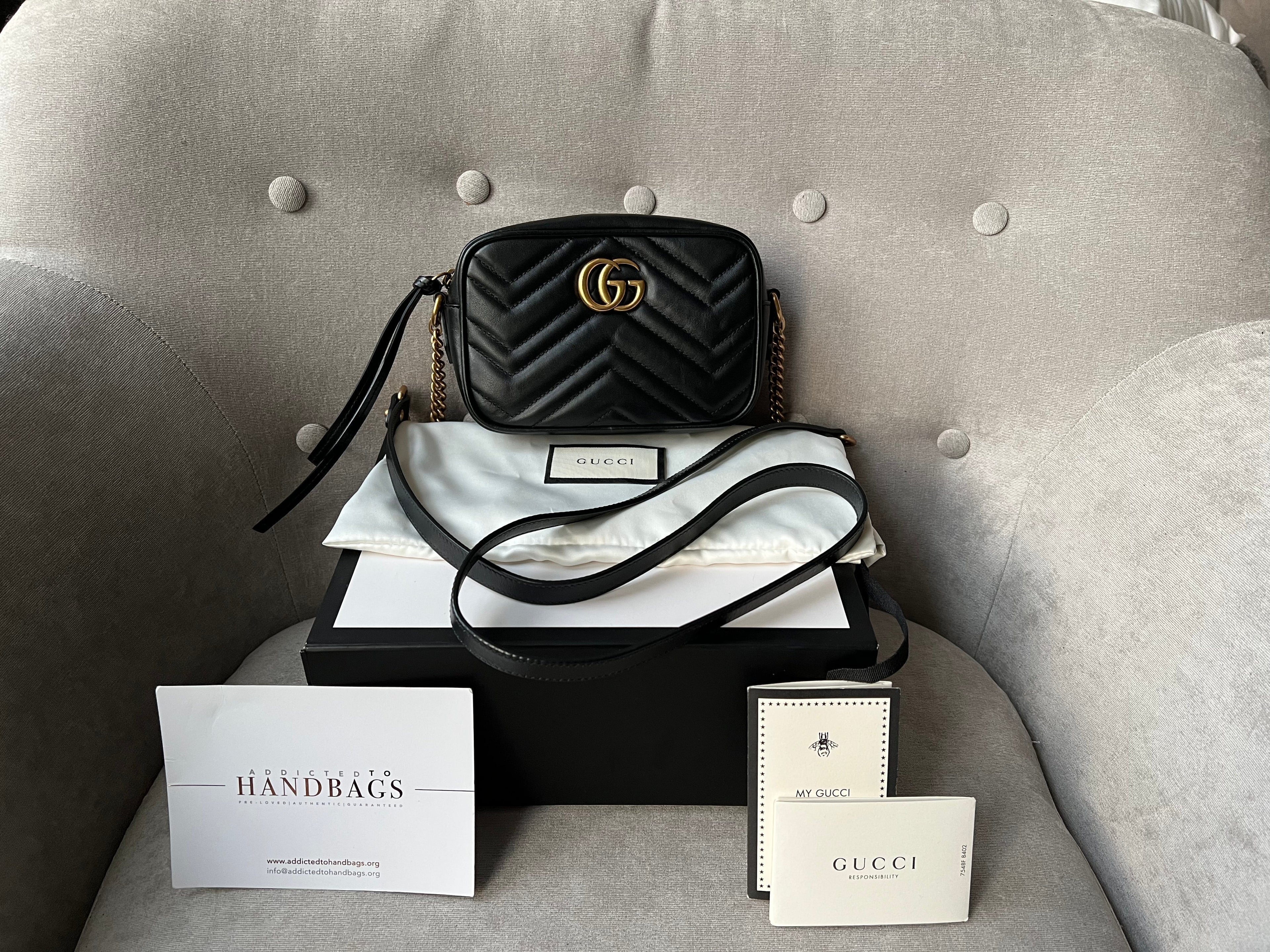 Gucci GG Black Marmont Mini Shoulder Bag (RRP £1,160)