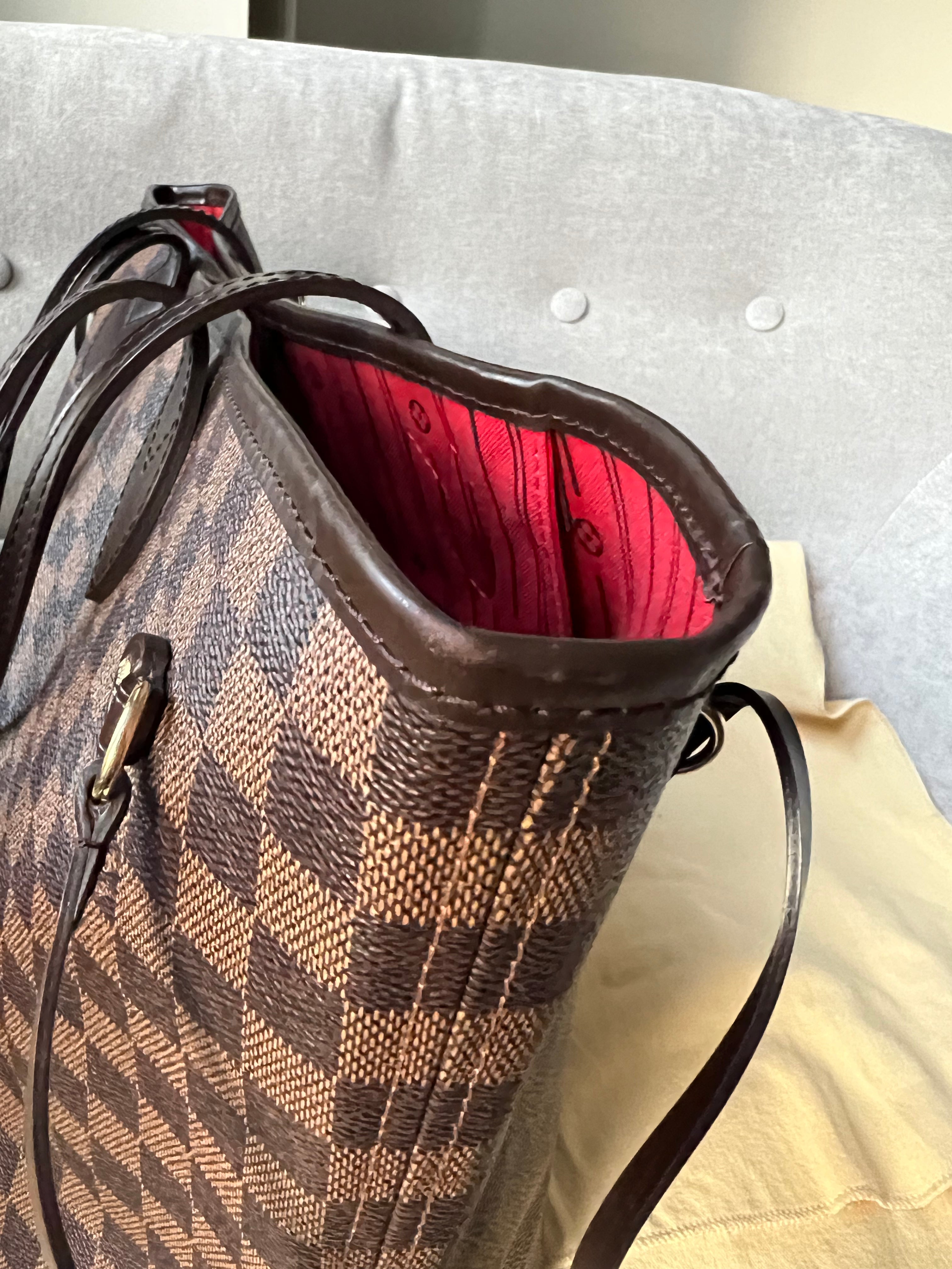 Louis Vuitton Neverfull MM Damier Ebene Cherry Interior (RRP £1,410)