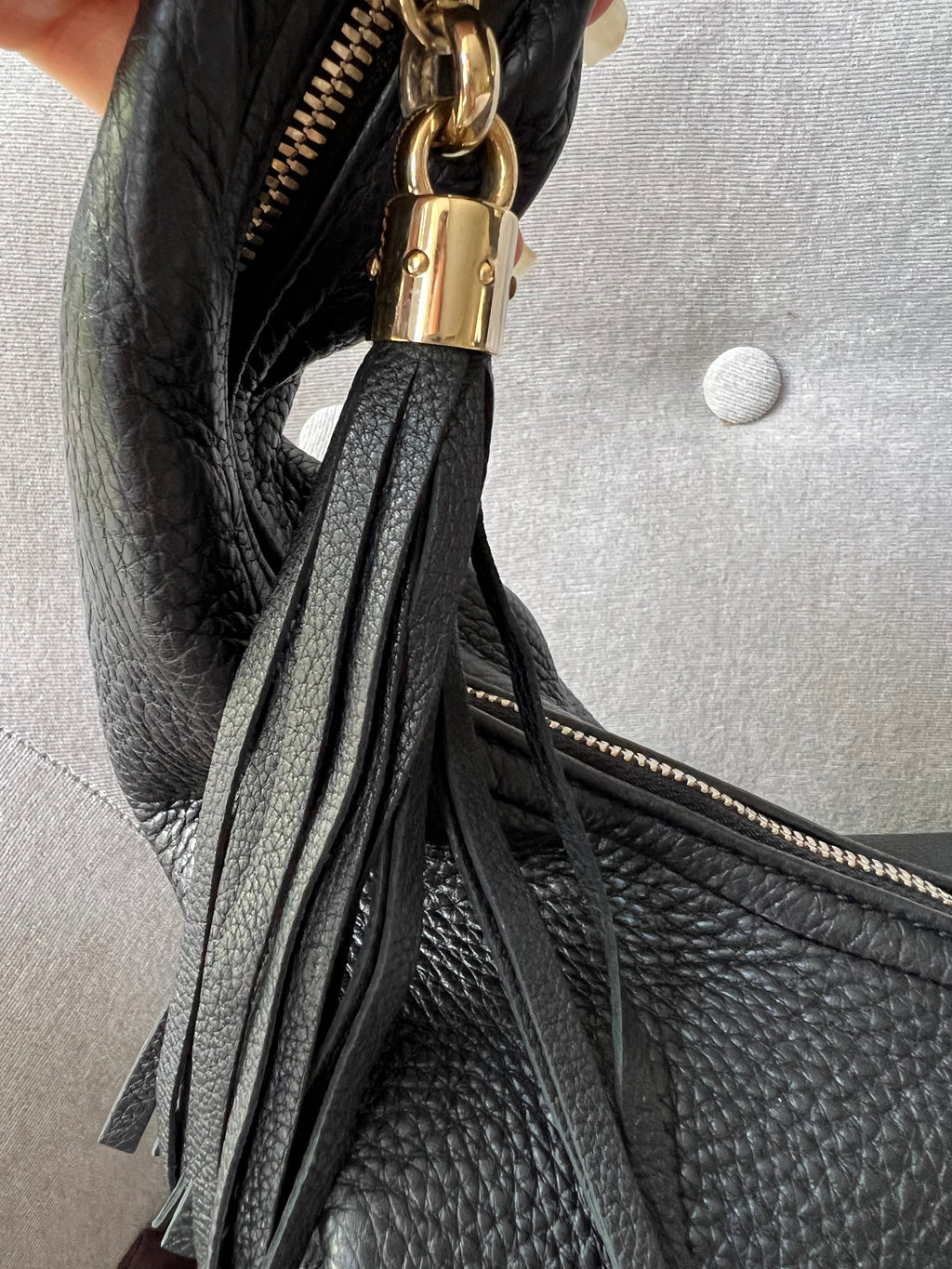 Gucci Soho Large Hobo in Black Pebbled Calfskin