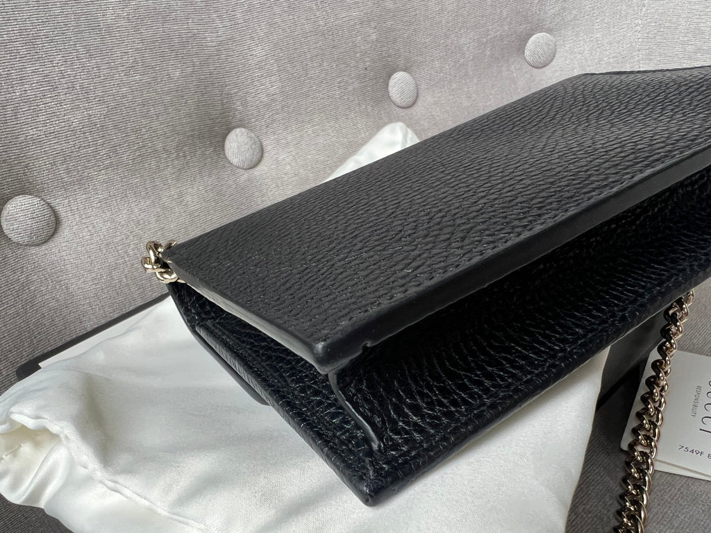 Gucci Black Interlocking Chain Wallet