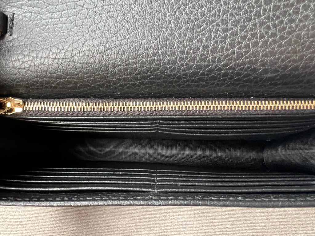 Gucci Black Interlocking Chain Wallet