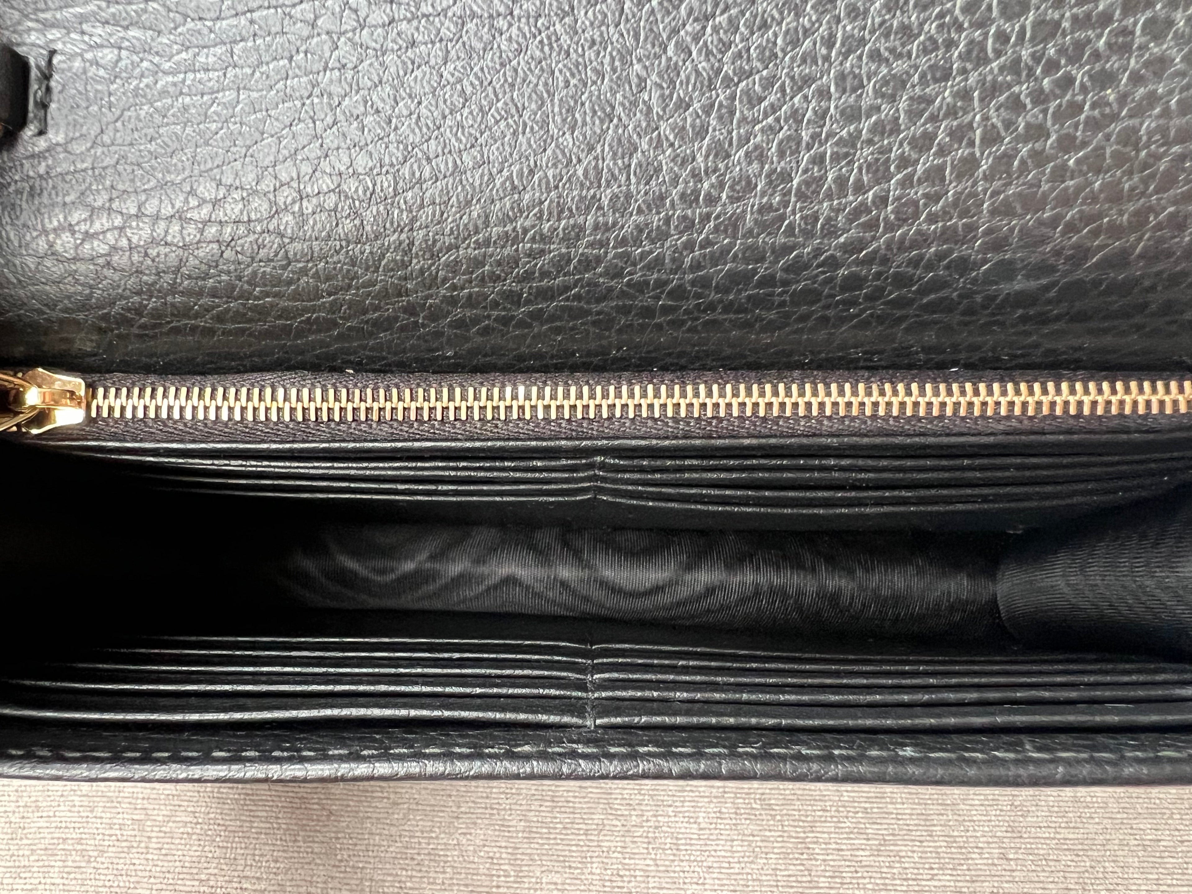 Gucci Black Interlocking Chain Wallet