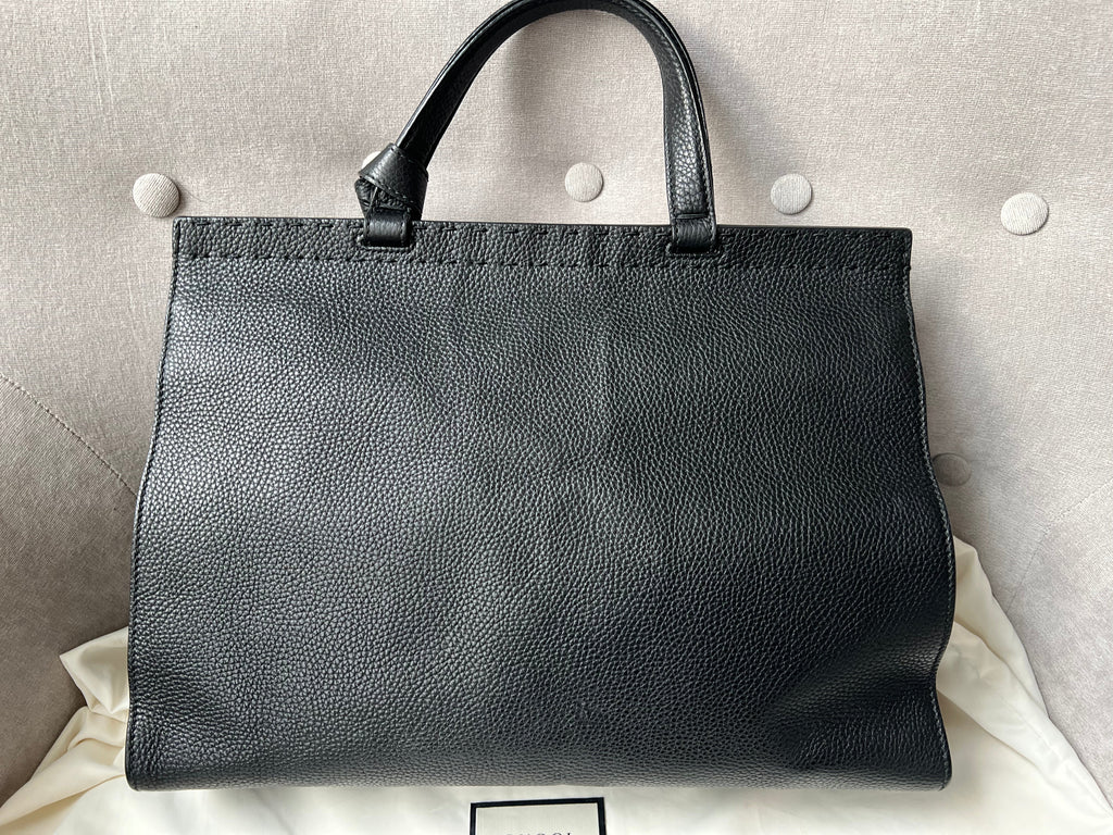 Gucci GG Black Marmont Medium Top Handle Bag