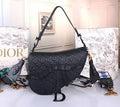 Dior Saddle Bag In Black Braided Leather Strips With Fringe