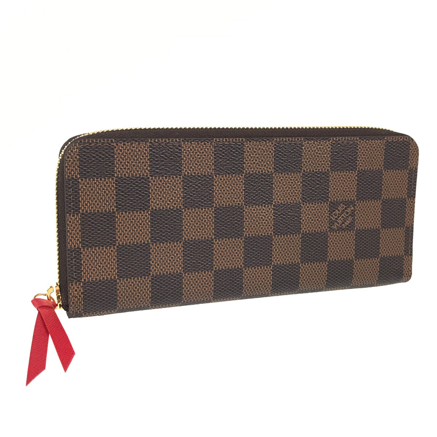 LOUIS VUITTON Damier Portefeuille Clemence N60534 Long wallet Round zipper