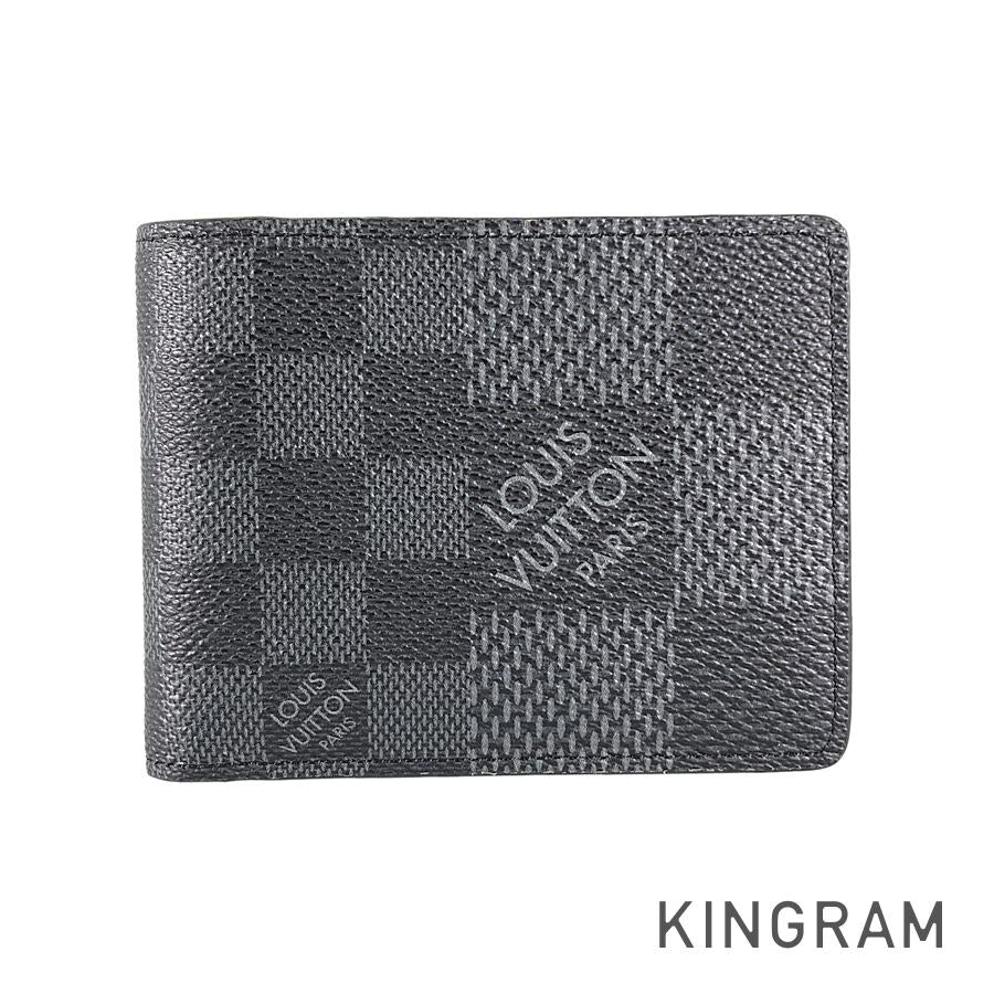 LOUIS VUITTON Damier Graphite 3D Portefeuille Multiple N60434 Bifold wallet