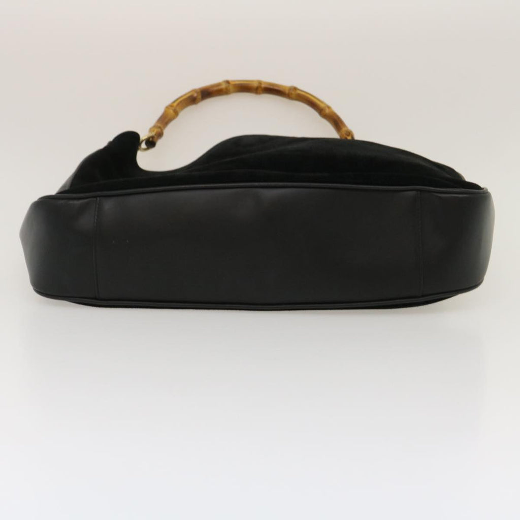 GUCCI Bamboo Shoulder Bag Leather Suede Brown  ki1821