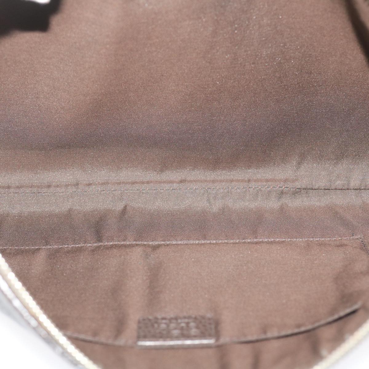 GUCCI Clutch Bag Leather Bamboo Brown Auth ki1847