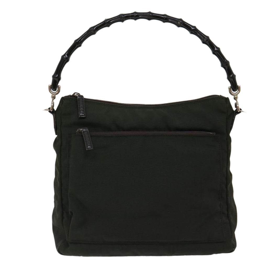 GUCCI Bamboo Shoulder Bag Nylon 2way Khaki 00005092122  ki2191