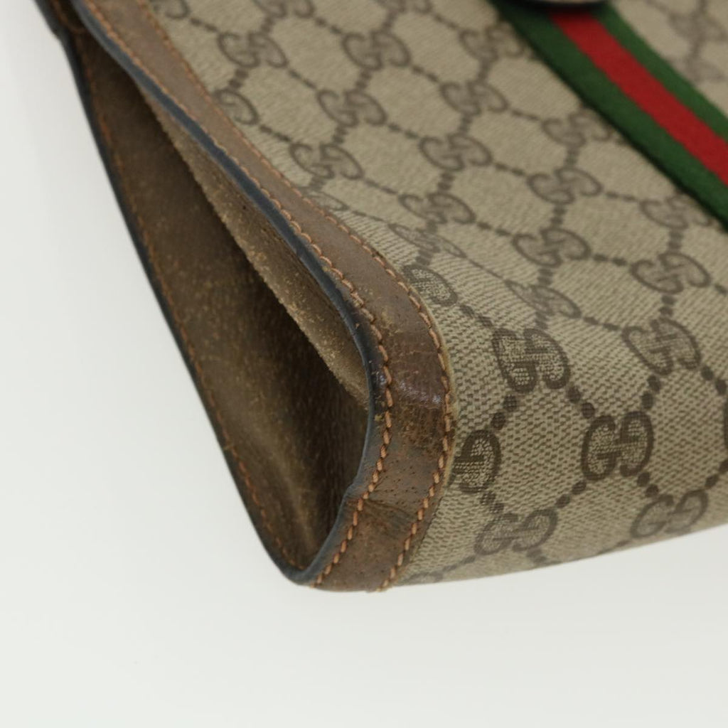 GUCCI GG Canvas Web Sherry Line Clutch Bag Beige Red Green 8901001  ki2301