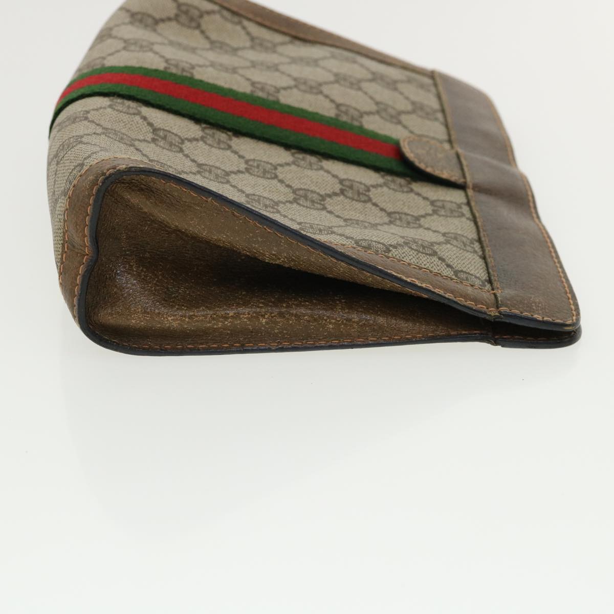 GUCCI GG Canvas Web Sherry Line Clutch Bag Beige Red Green 8901001  ki2301