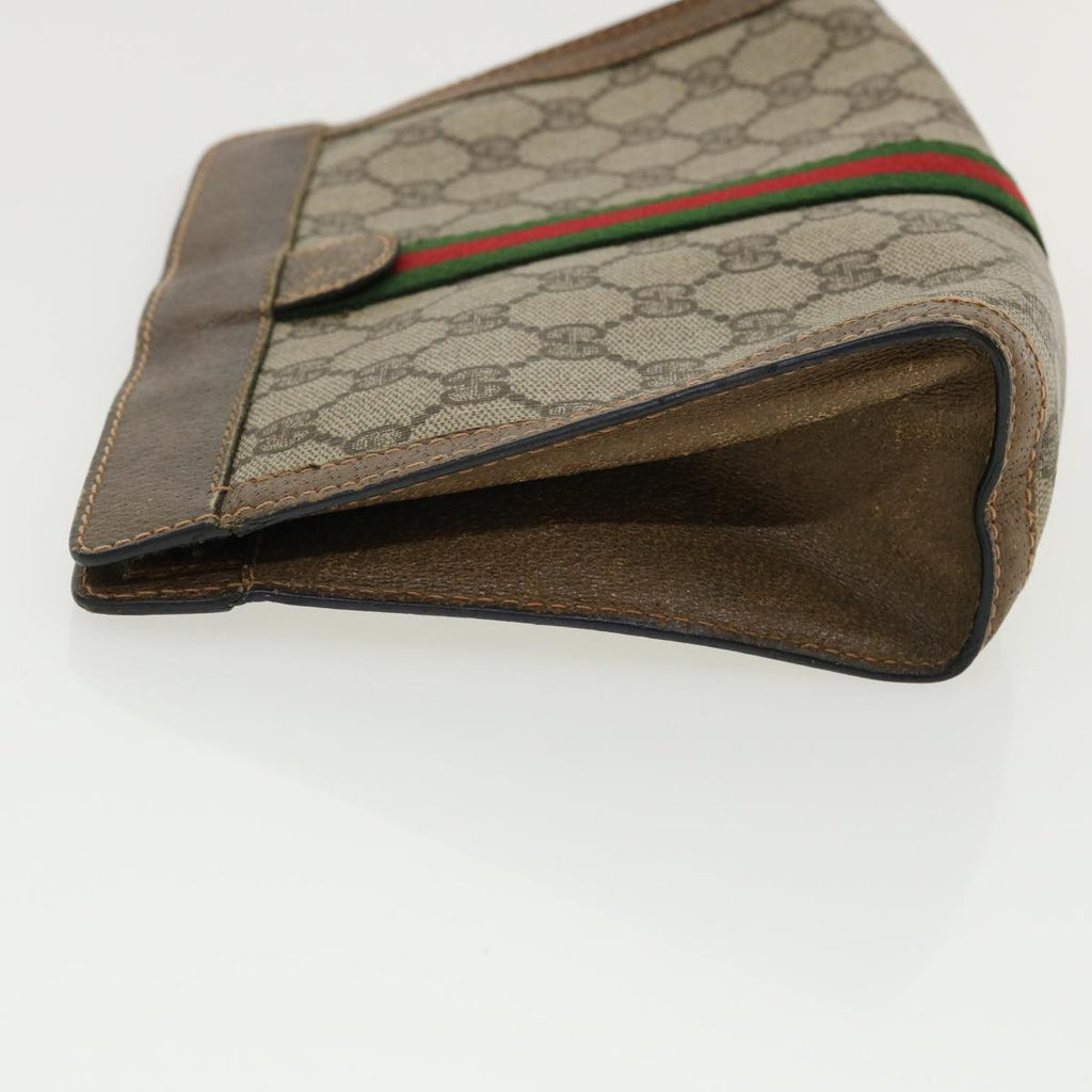 GUCCI GG Canvas Web Sherry Line Clutch Bag Beige Red Green 8901001  ki2301