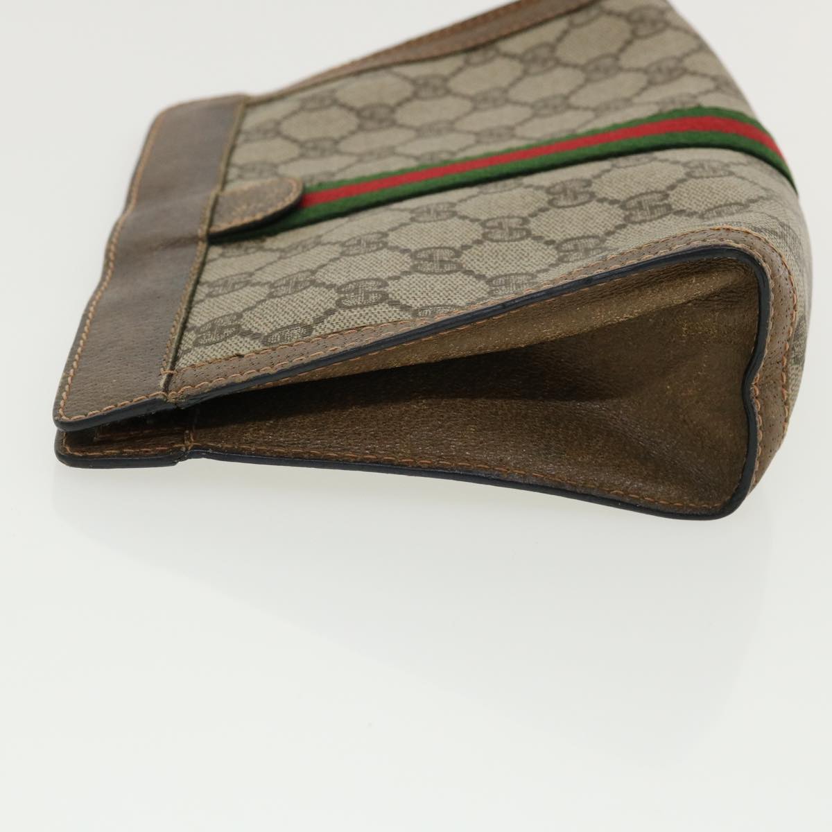 GUCCI GG Canvas Web Sherry Line Clutch Bag Beige Red Green 8901001  ki2301