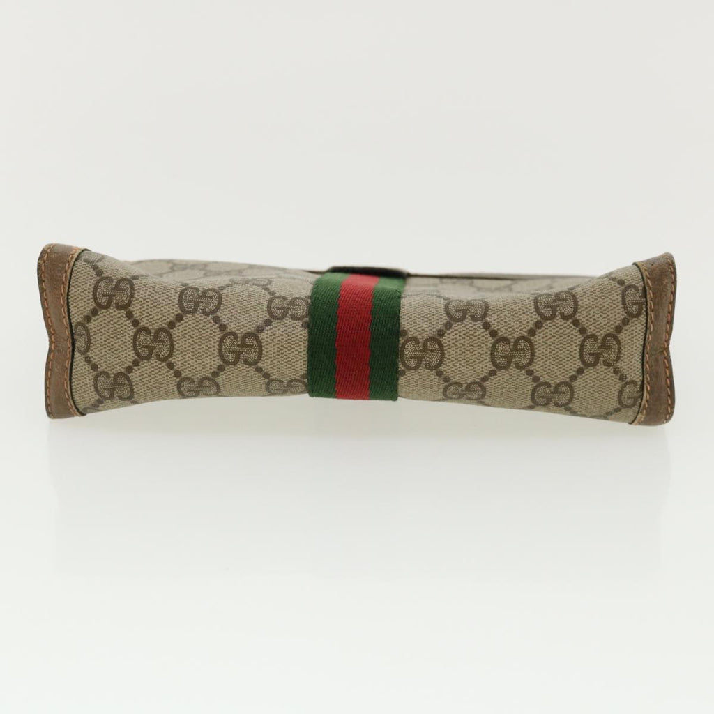 GUCCI GG Canvas Web Sherry Line Clutch Bag Beige Red Green 8901001  ki2301