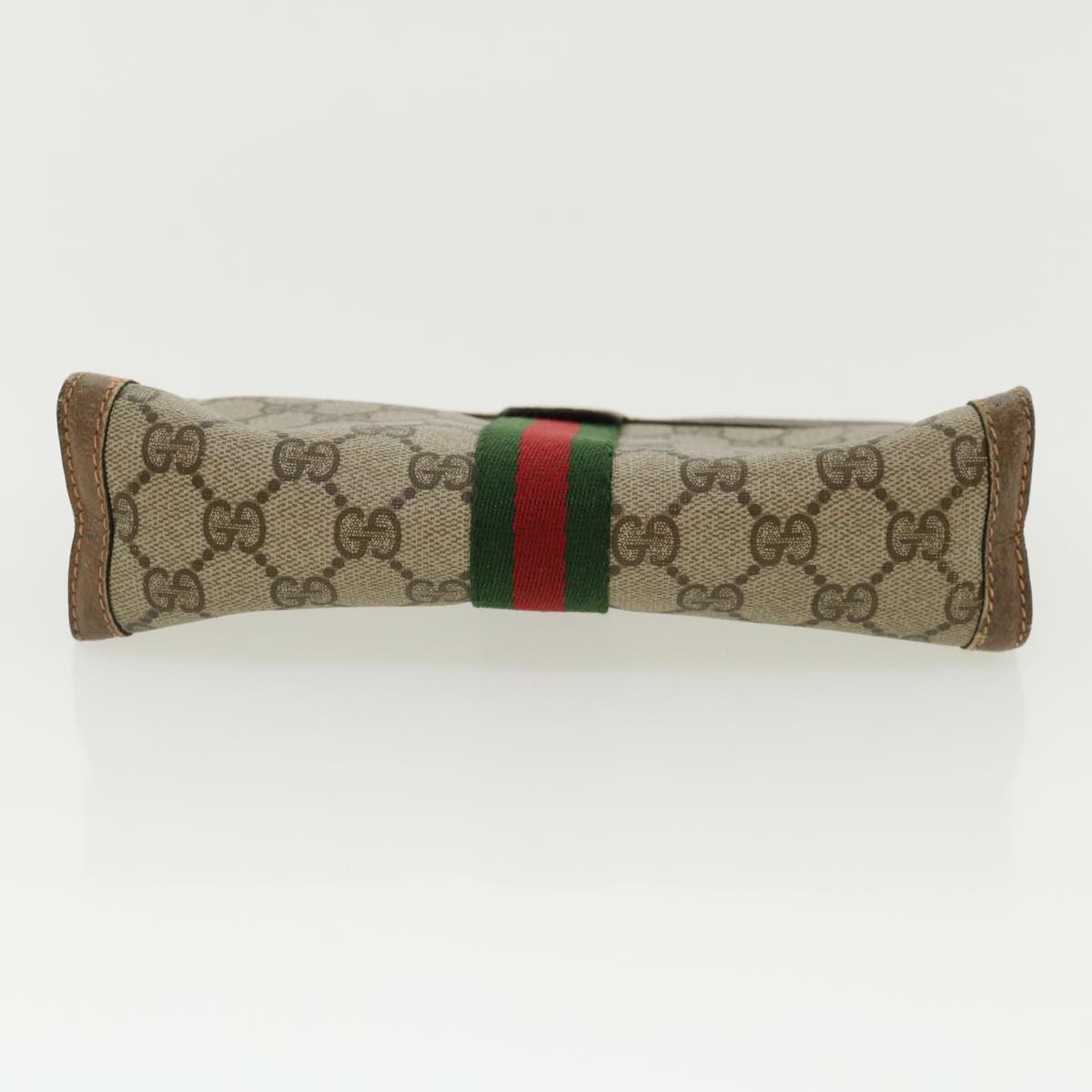 GUCCI GG Canvas Web Sherry Line Clutch Bag Beige Red Green 8901001  ki2301