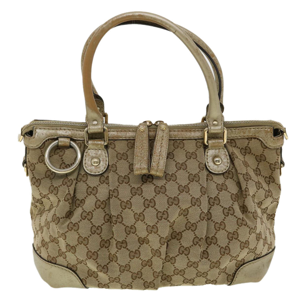 GUCCI GG Canvas Shoulder Bag 2way Beige  ki2405