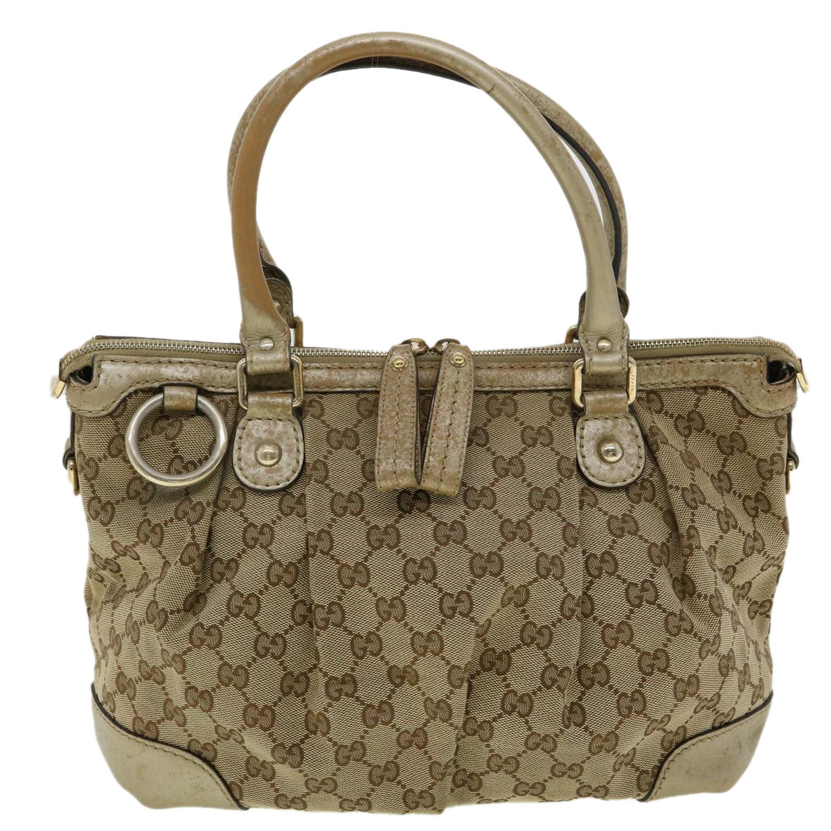 GUCCI GG Canvas Shoulder Bag 2way Beige  ki2405