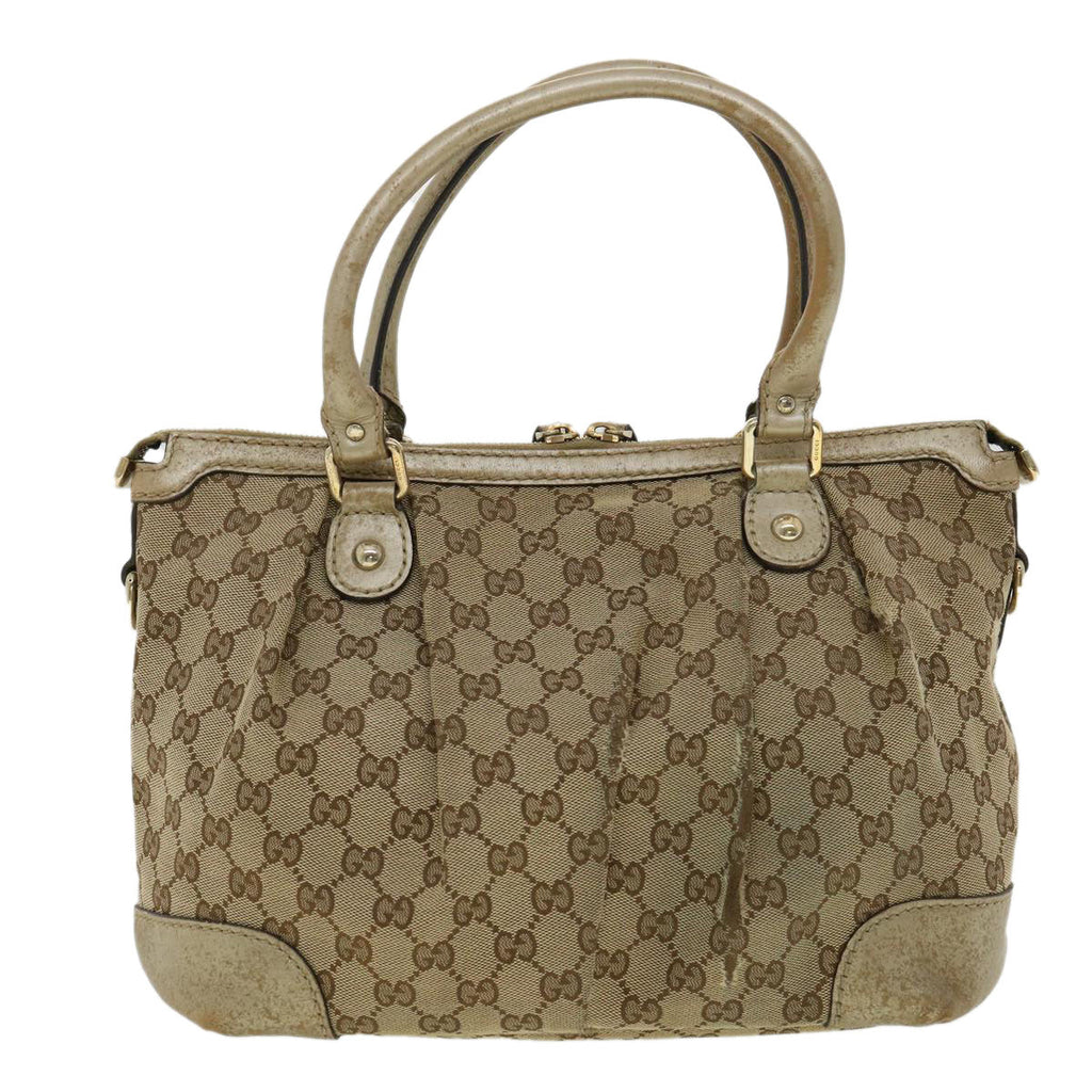 GUCCI GG Canvas Shoulder Bag 2way Beige  ki2405