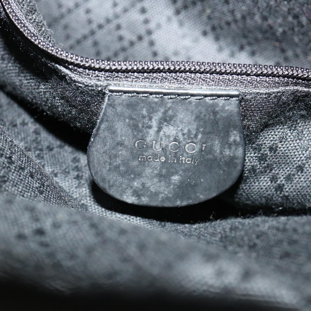 GUCCI Bamboo Hand Bag Nylon Black  ki2495