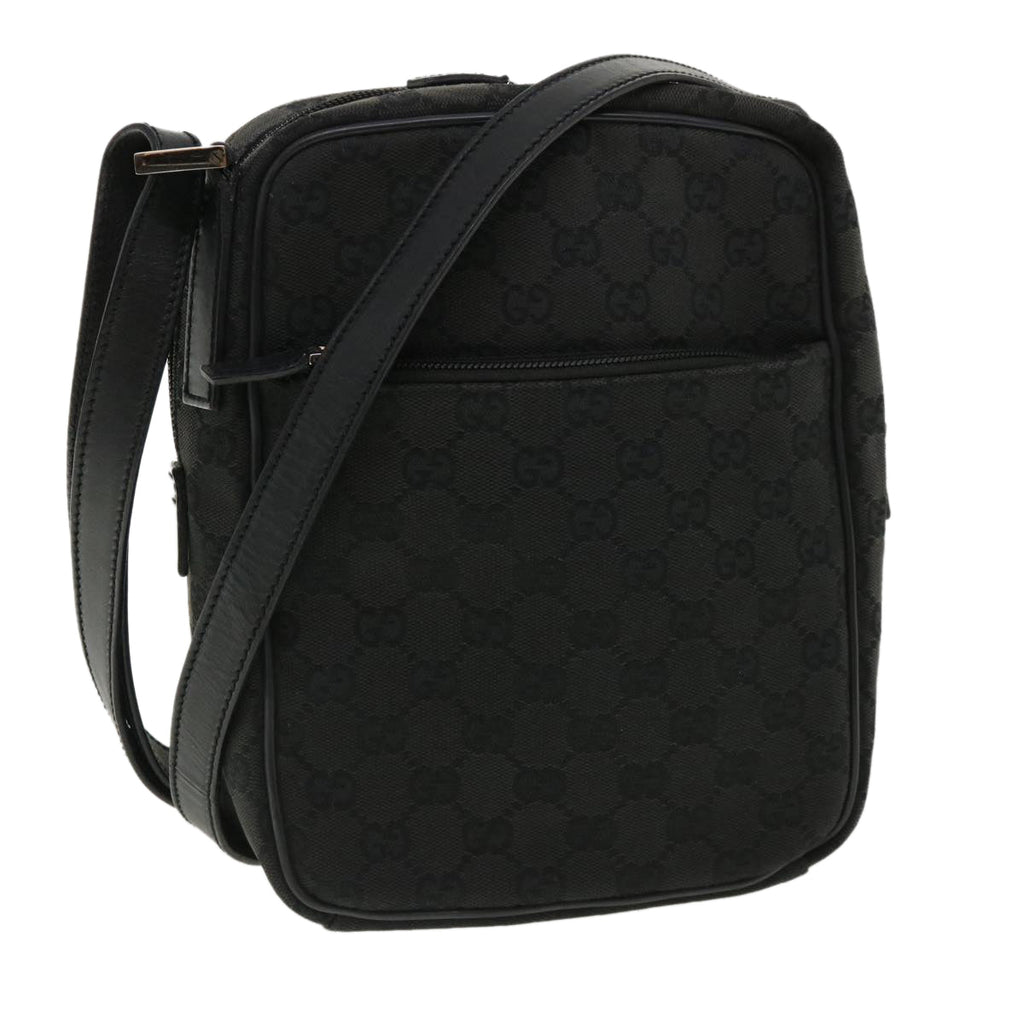 GUCCI GG Canvas Shoulder Bag Canvas Black 03136  ki2642